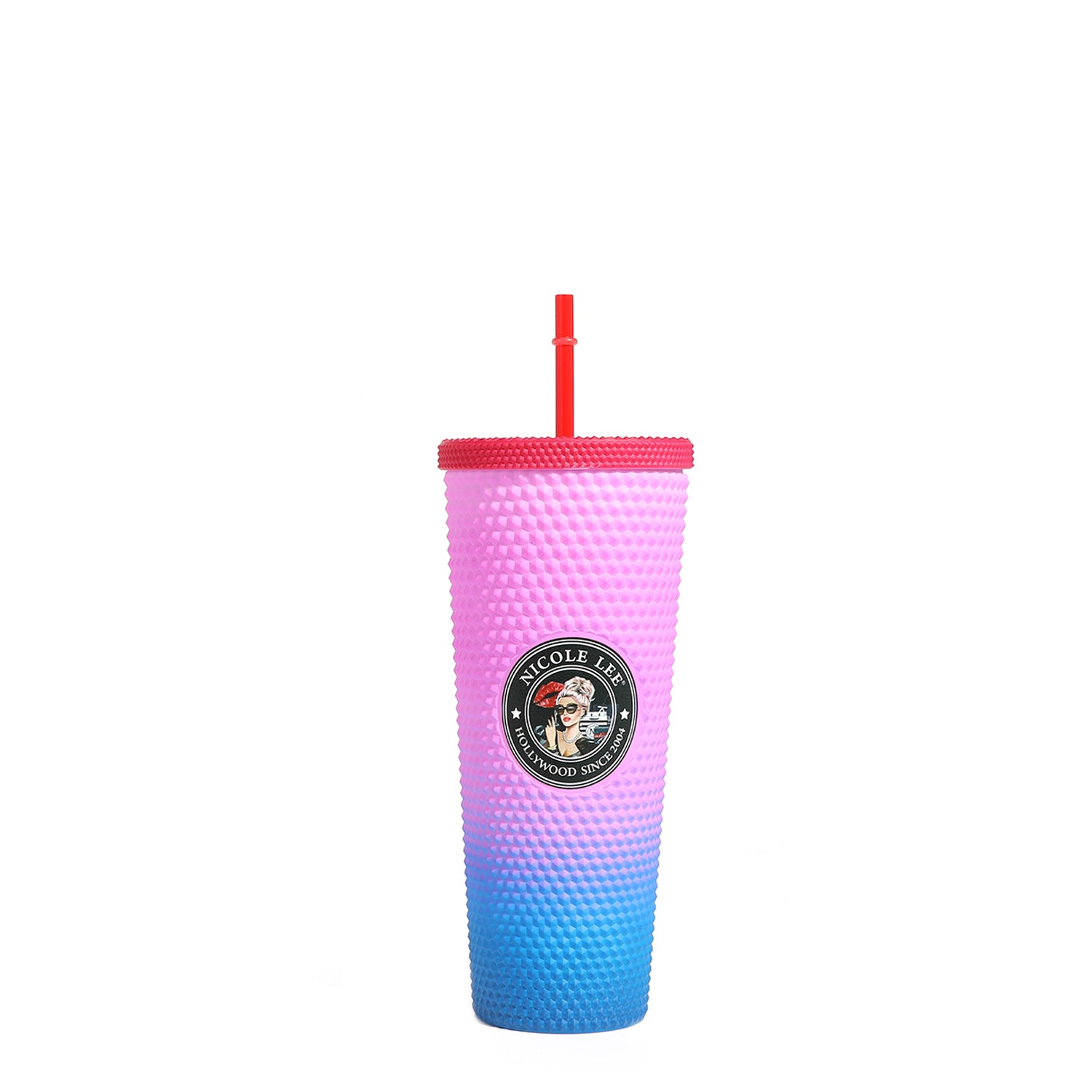 24oz Stainless Steel Studded Tumbler with Straw and Lid - Insulated Cup for Hot & Cold Drinks - Perfect for Gym, Office, Travel and Outdoor Activities