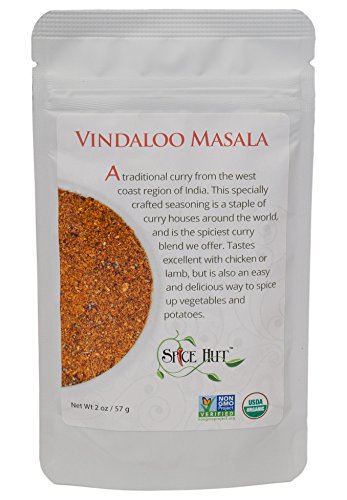 Organic Vindaloo Masala Seasoning - Authentic Indian Spice Blend for Curry, Meat & Vegetables | Quick & Easy Cooking | Gluten-Free & Non-GMO | 2 oz | Perfect for Home Chefs & Indian Food Lovers
