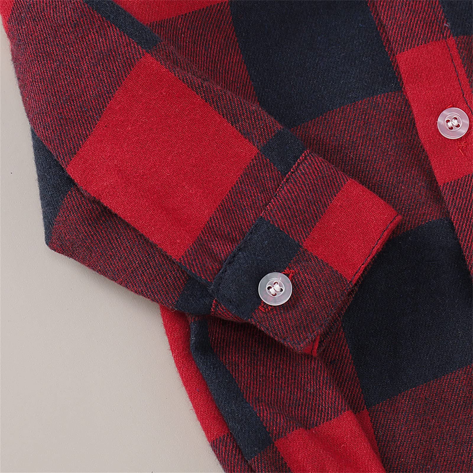 Baby Boy & Girl Plaid Long Sleeve Shirt Bodysuit Romper Set - Newborn Infant Gentleman Suit Outfit for Photo Shoots, Parties & Special Occasions