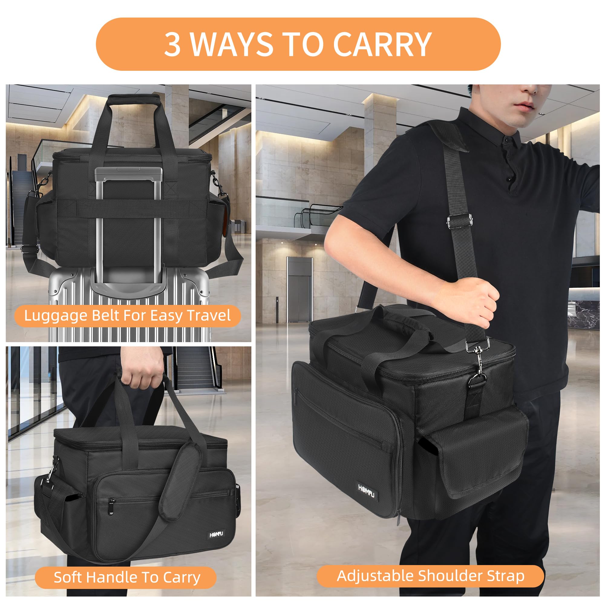 Professional DJ Equipment Bag - High Capacity Gig Gear Organizer with Detachable Padded Dividers | Storage for USB Cables, Sound Equipment & Musician Accessories | Perfect for Travel, Live Performances & Studio Sessions