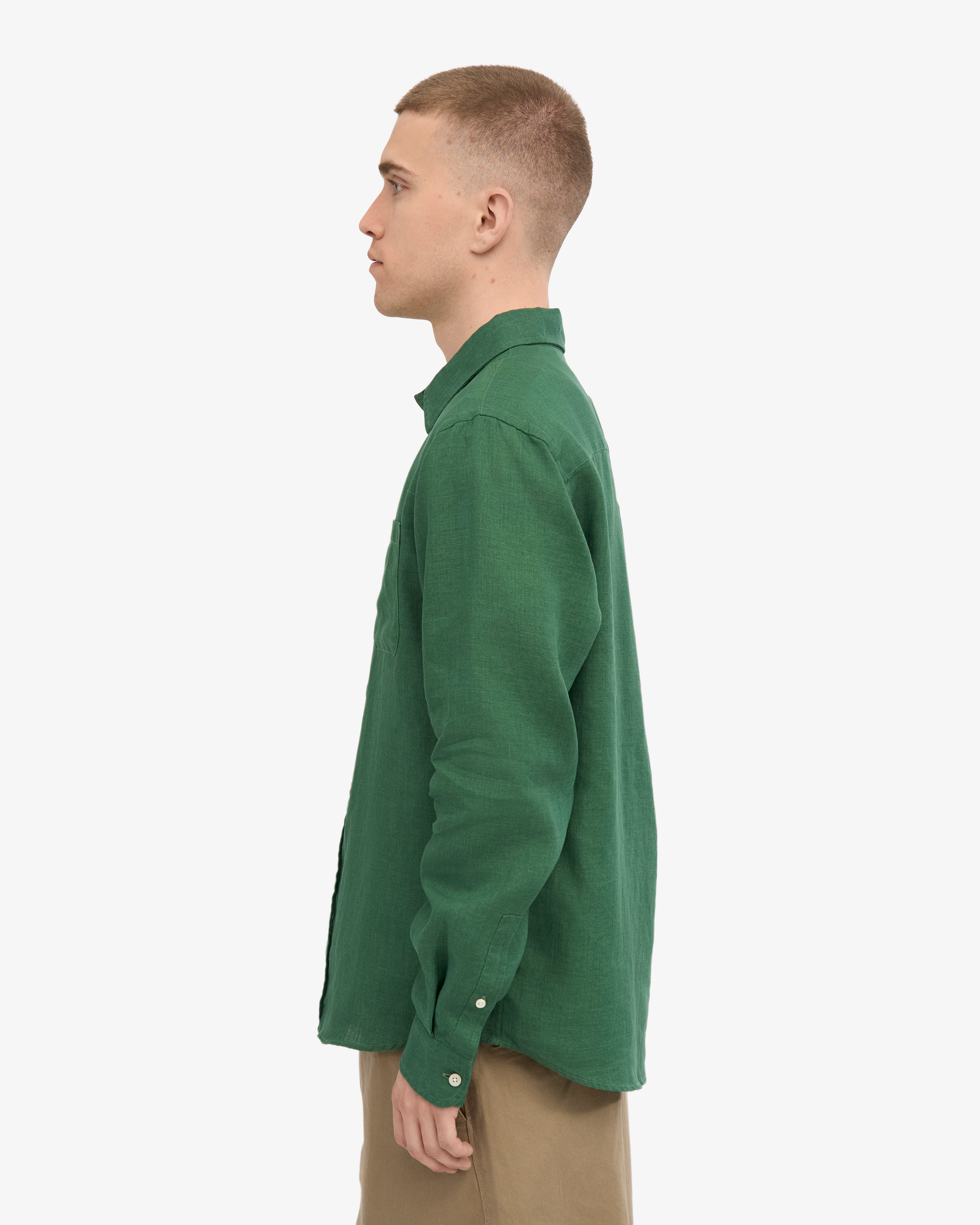 Premium Linen Shirt for Men - Emerald Green - Breathable & Comfortable Summer Casual Wear - Perfect for Beach, Travel & Outdoor Activities
