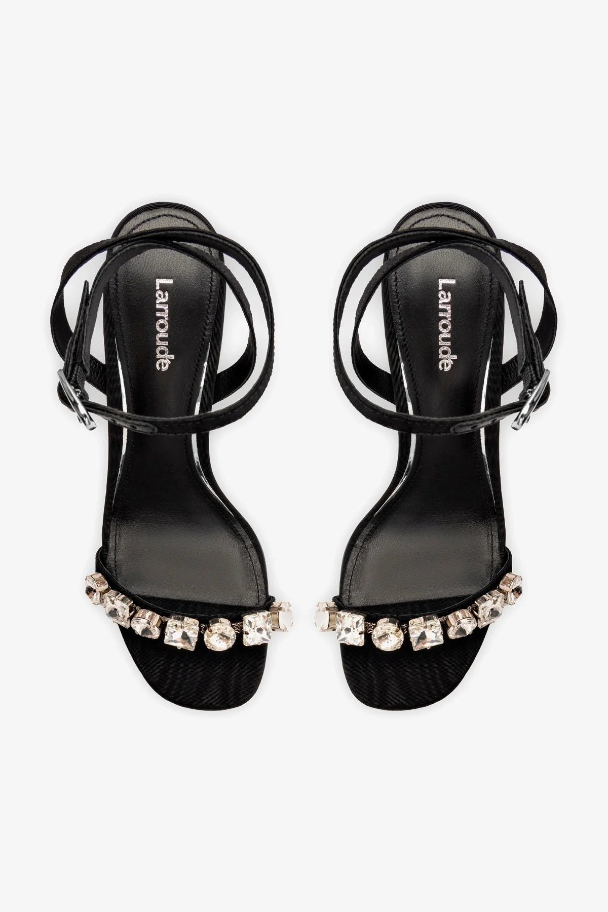 Calypso Black Fabric Crystal Sandals for Women - Elegant Gladiator Style Summer Beach Sandals with Rhinestones for Casual Outings and Vacation Wear