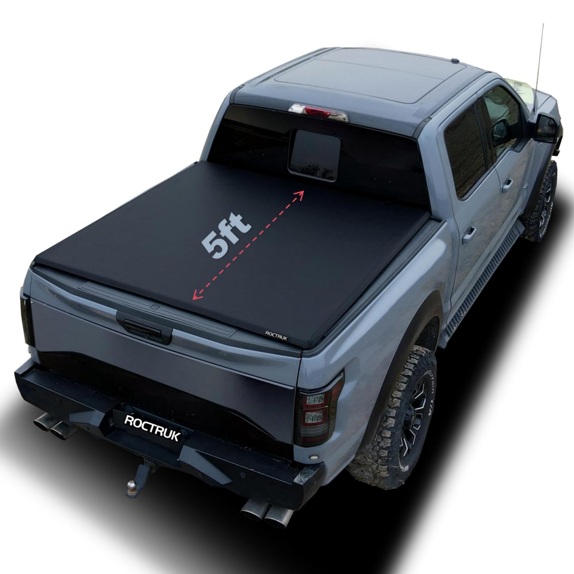 2019-2025 Ford Ranger Short Bed 5' Vinyl Soft Roll Up Tonneau Cover | Waterproof & Durable Truck Bed Cover for Styleside Pickup | Perfect for Camping, Hauling & Outdoor Adventures