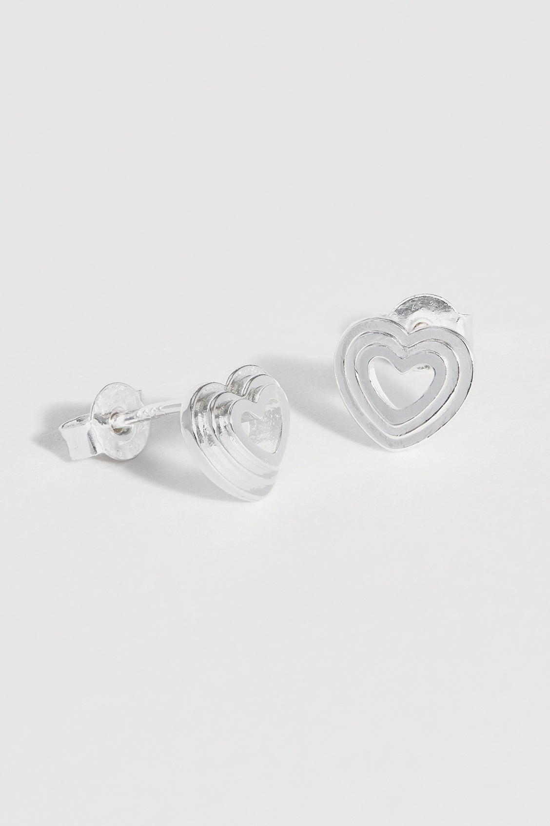 Layered Heart Stud Earrings for Women - Dainty Gold & Silver Heart Earrings - Perfect for Valentine's Day, Anniversary & Everyday Wear