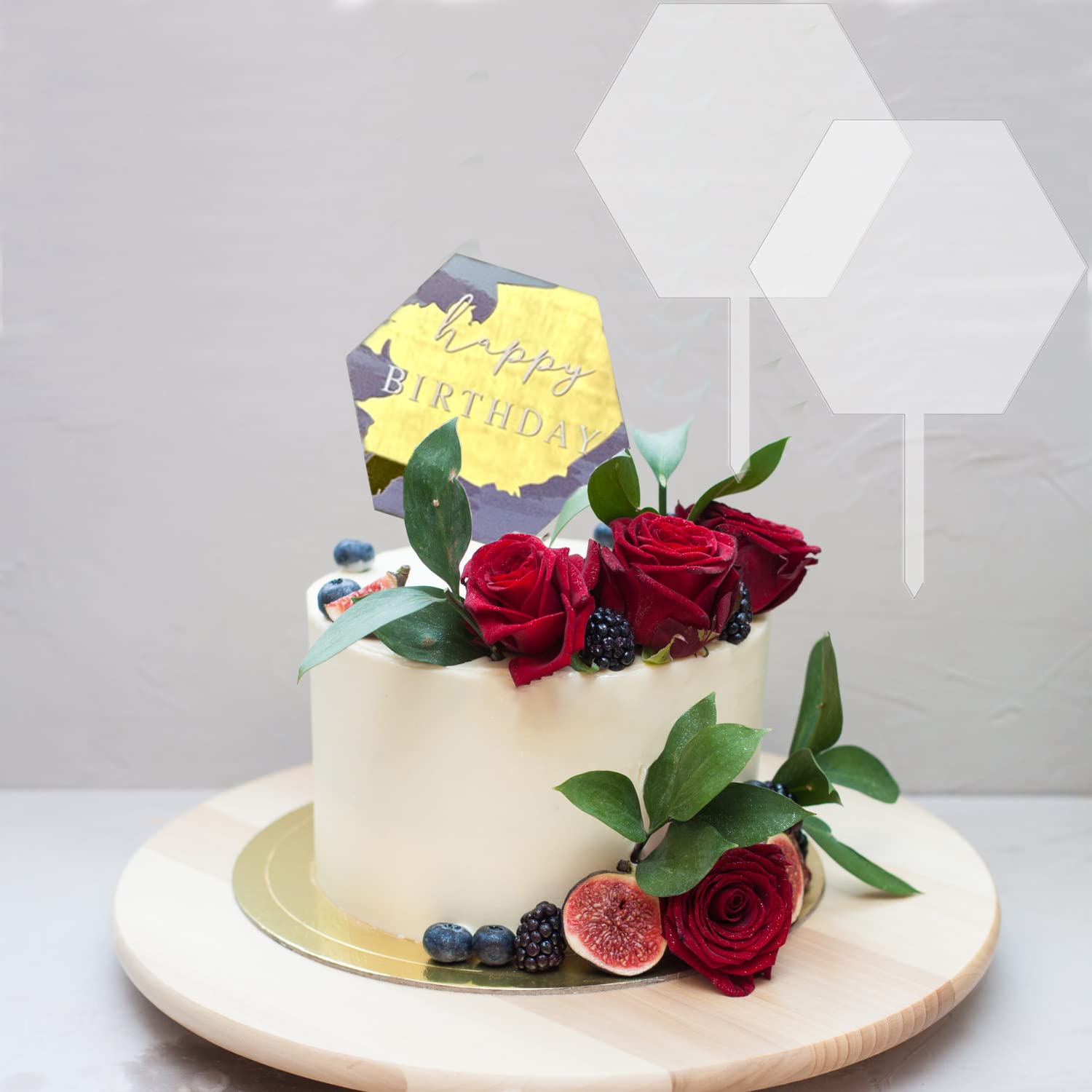 Customizable Clear Square Acrylic Cake Topper - DIY Personalized Wedding, Birthday & Party Cake Decorations (2-Piece Set, Medium) - Perfect for Anniversary, Baby Shower & Special Occasion Cakes
