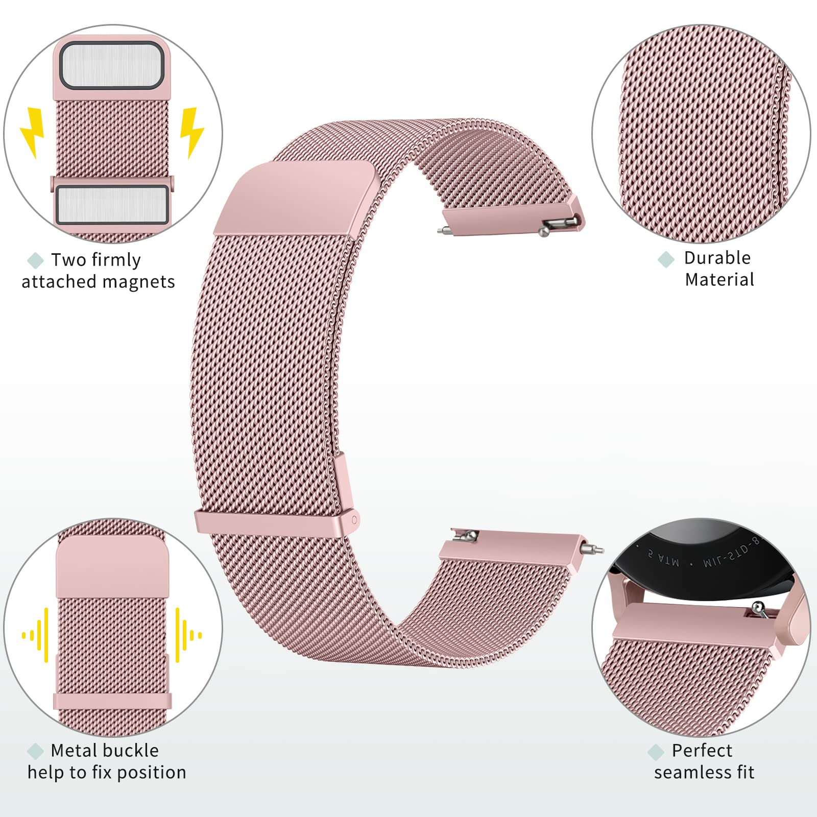 22mm Stainless Steel Smartwatch Band Compatible with IDW13, IDW16, IDW19 - Replacement Strap for Fitpolo IDW13, Woneligo W13, ENOMIR, TOOBUR, MILOUZ, Gydom, Faweio & Veryfit Smartwatches - Durable Metal Watch Band for Workout, Office & Everyday Wear