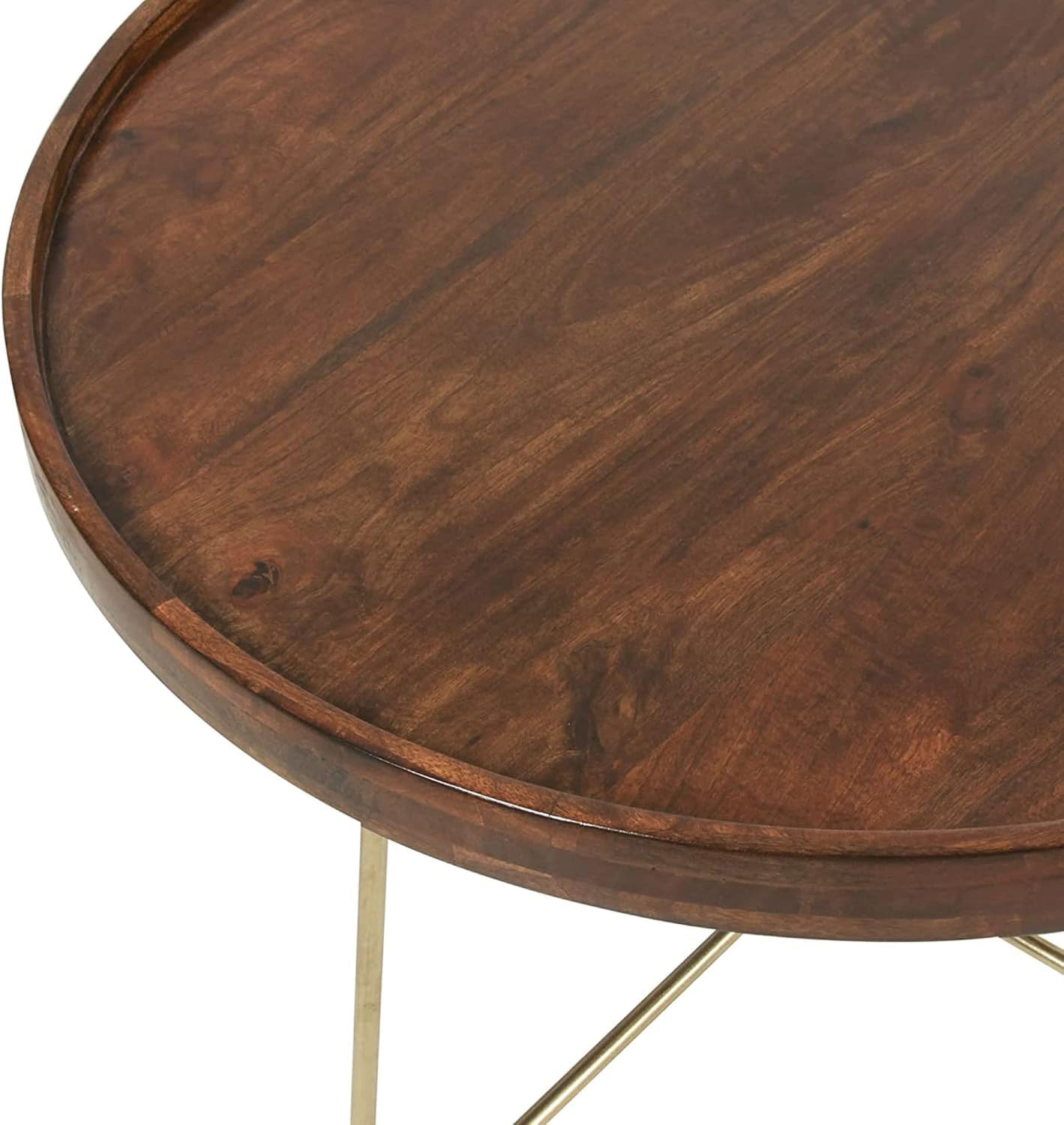 East at Main Aria Solid Mango Wood Tray Top Coffee Table - Rustic Modern Living Room Furniture for Home Decor & Entertaining