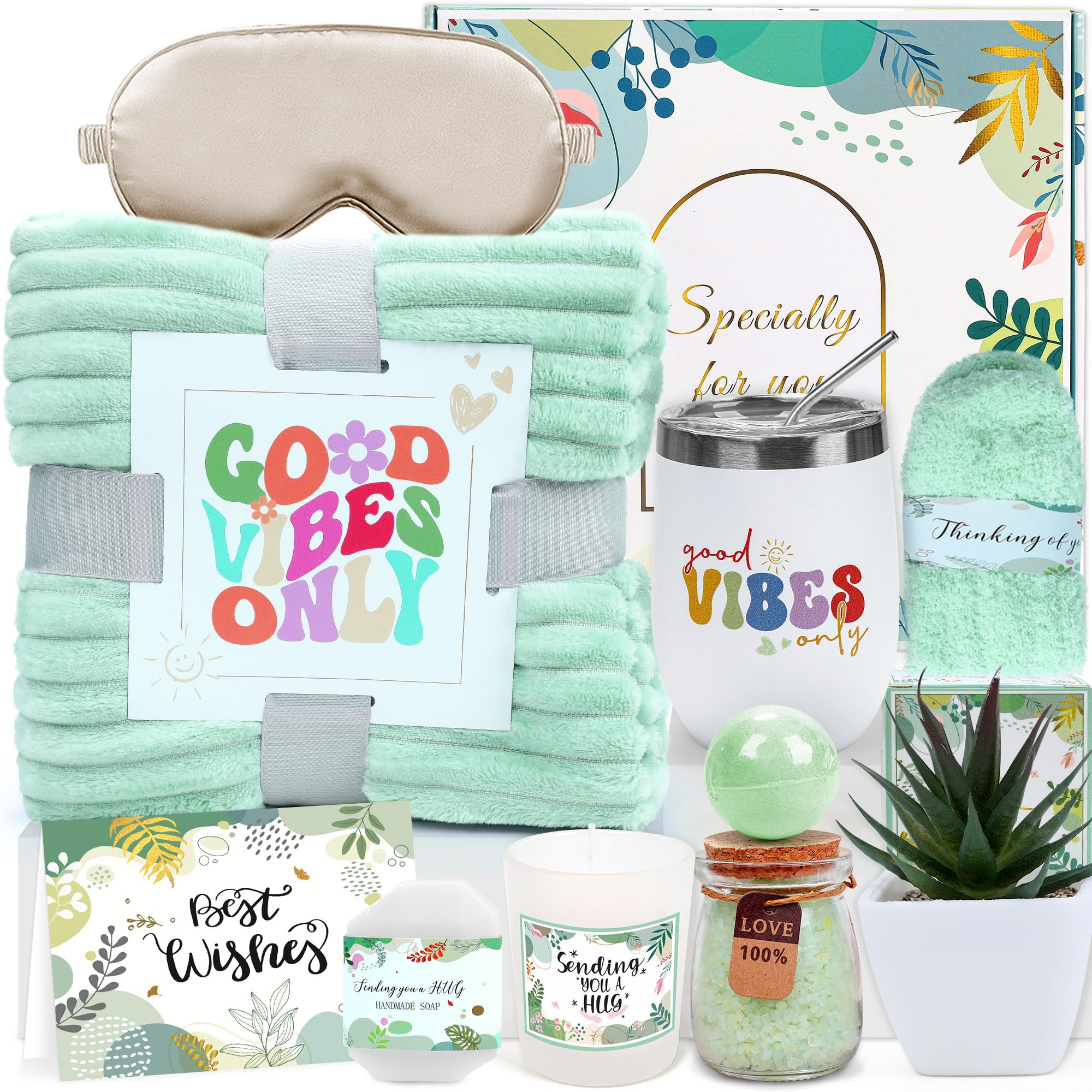 11-Piece Get Well Soon Gift Basket for Women - Post Surgery Recovery Care Package with Cozy Blanket, Spa Essentials & Thoughtful Gifts for Her | Perfect for Birthdays, Hospital Visits & Cheering Up Sick Friends