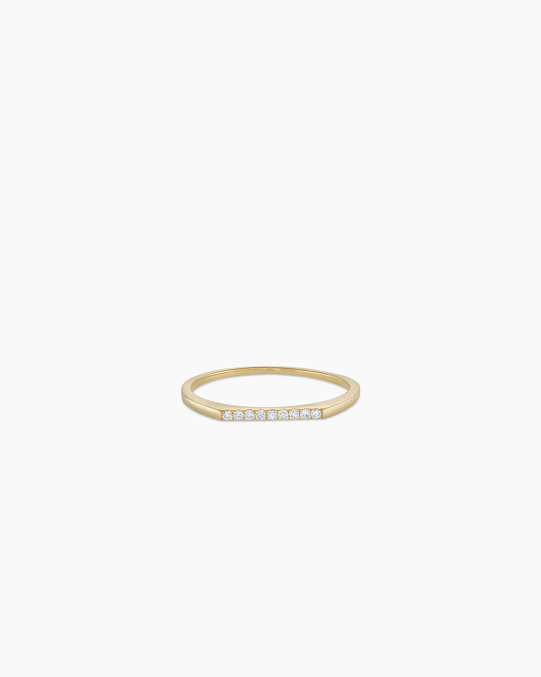 Elegant Diamond Bar Ring for Women - 14K Gold Plated Stackable Minimalist Band - Perfect for Everyday Wear, Anniversary Gifts & Special Occasions