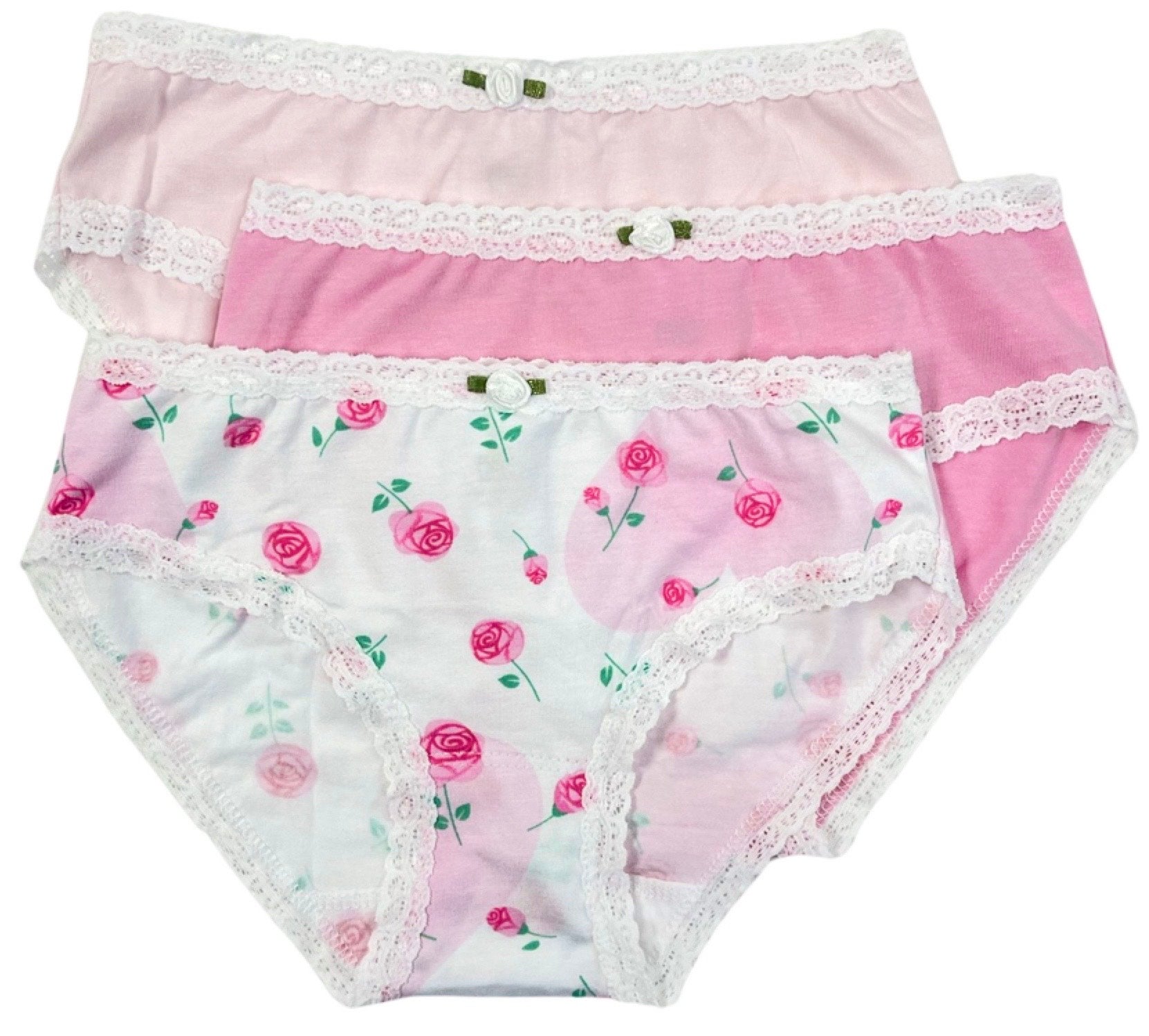 3 Pack Rose Print Women's Panties - Soft Cotton Underwear for Everyday Comfort & Style | Perfect for Work, Sleep & Casual Wear
