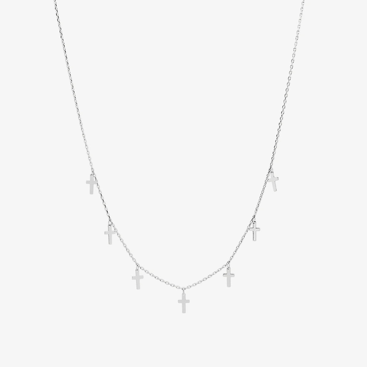Elegant Cross Charm Necklace for Women - Sterling Silver Religious Pendant Jewelry Gift for Christmas, Baptism & Everyday Wear