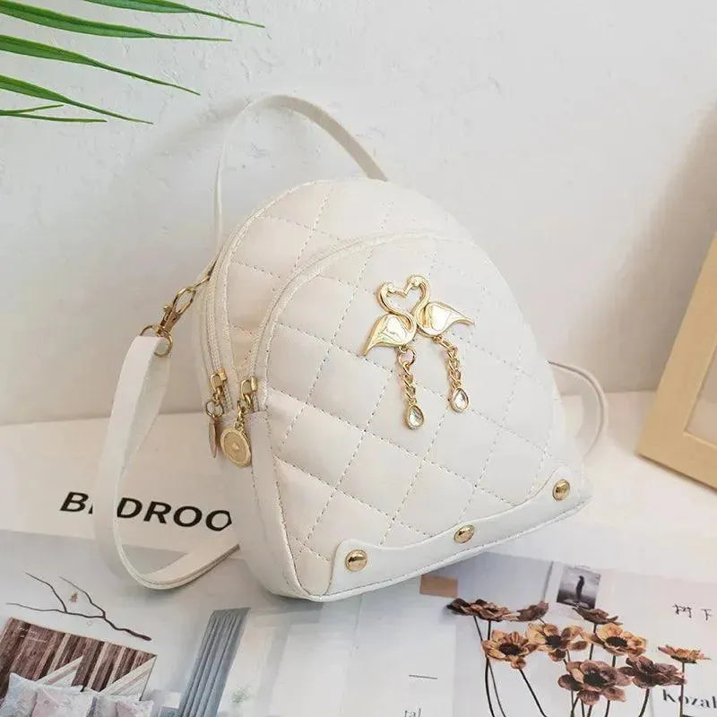 Stylish Ins Swan Embroidery Backpack for Women - Trendy Fashion School Bag for College, Travel & Daily Use