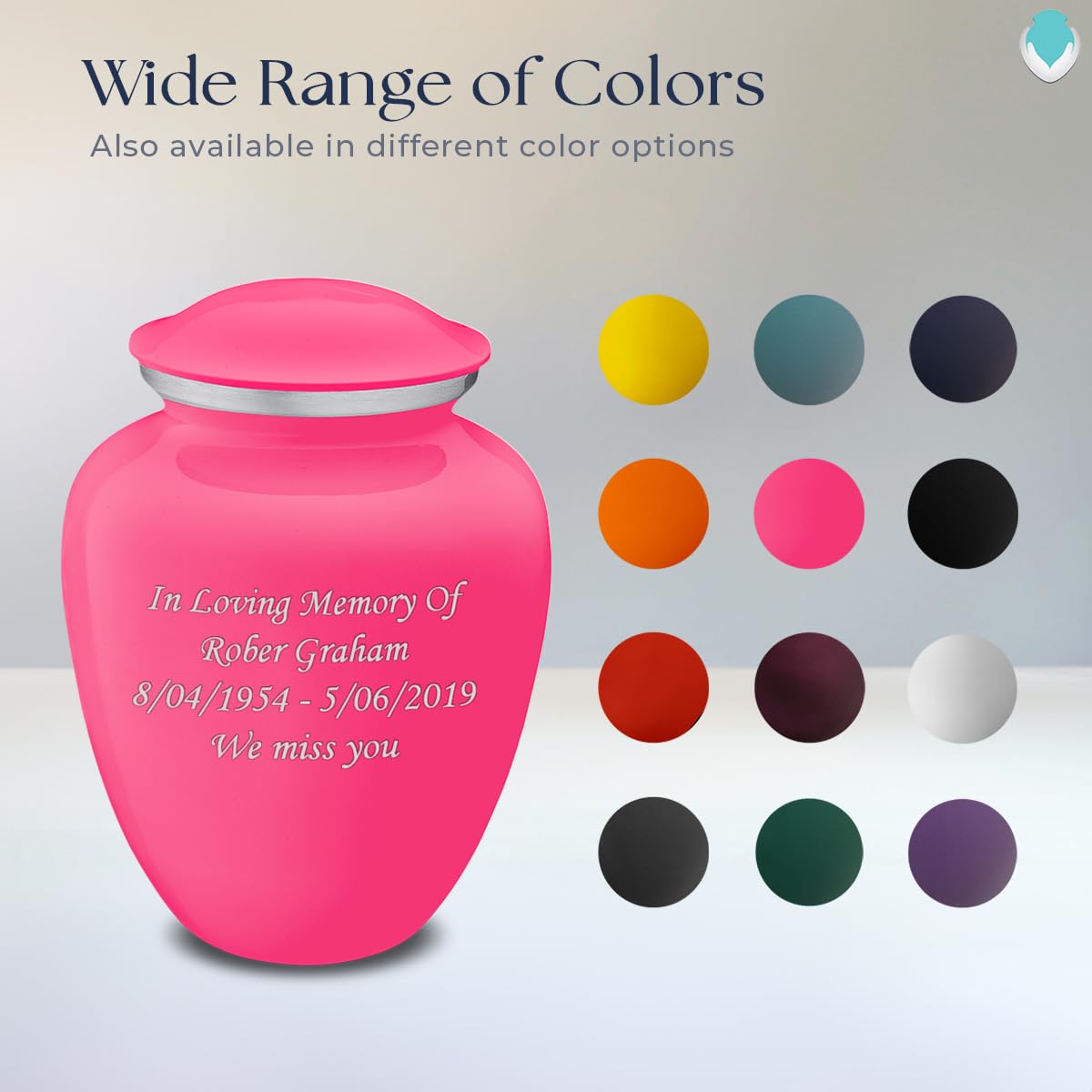 Personalized Cremation Urns for Human Ashes - Large Bright Pink Funeral Urn for Adults with Double Side Engraving (Holds 200 lbs) - Perfect for Memorial Services, Home Display & Honoring Loved Ones