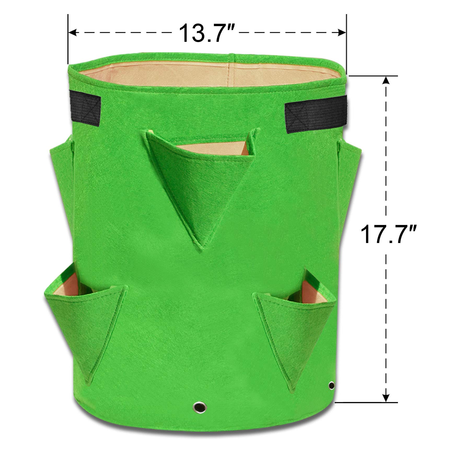 11 Gallon Nonwoven Fabric Grow Bags - Breathable Plant Pots for Strawberries, Tomatoes, Potatoes & Vegetables (2 Pack) | Ideal for Indoor/Outdoor Gardening, Raised Beds & Container Planting