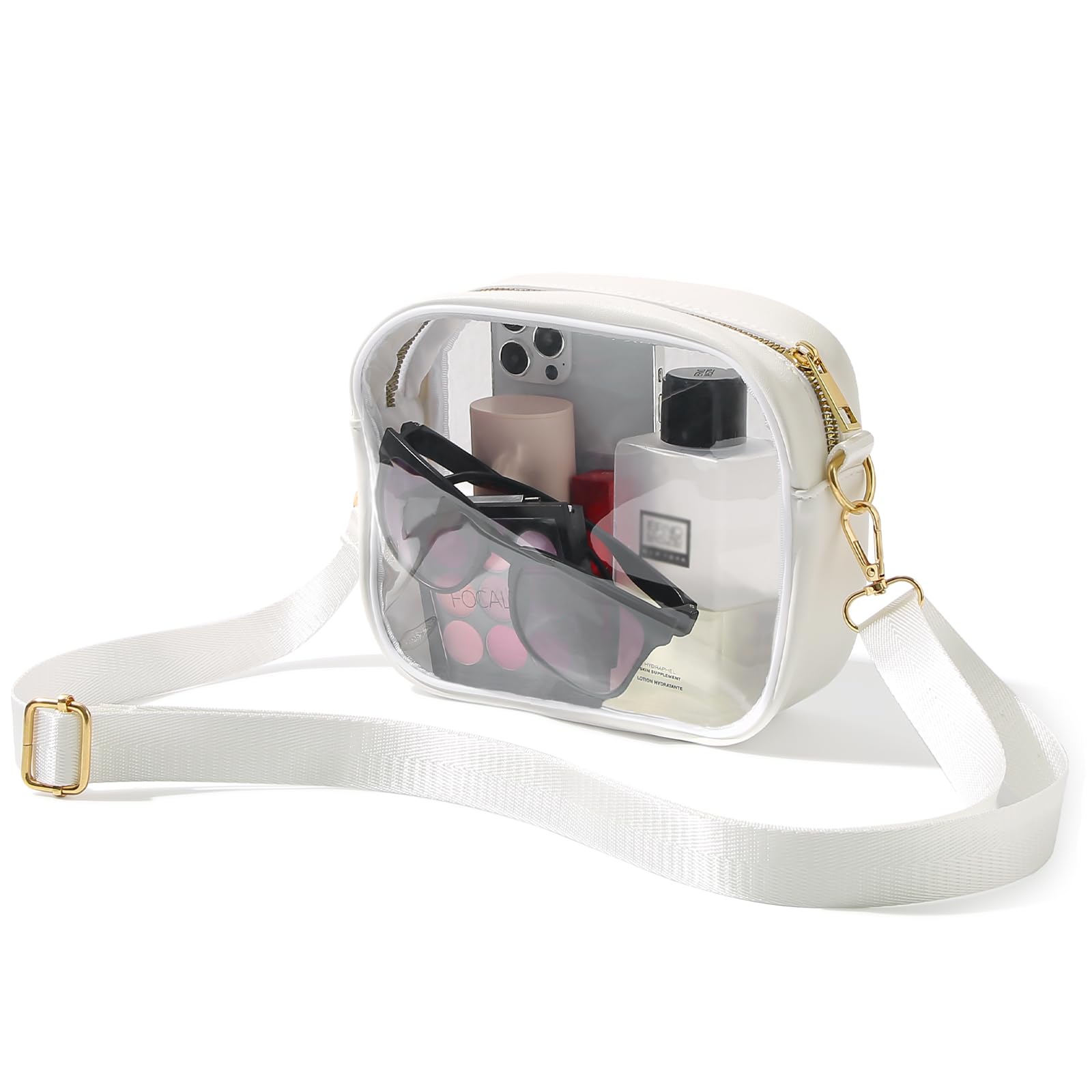 TOBVZOO Clear Stadium Bag Approved for Concerts & Sports Events - Crossbody Transparent Purse for Men & Women - Perfect for NFL Games, Music Festivals & Theme Parks