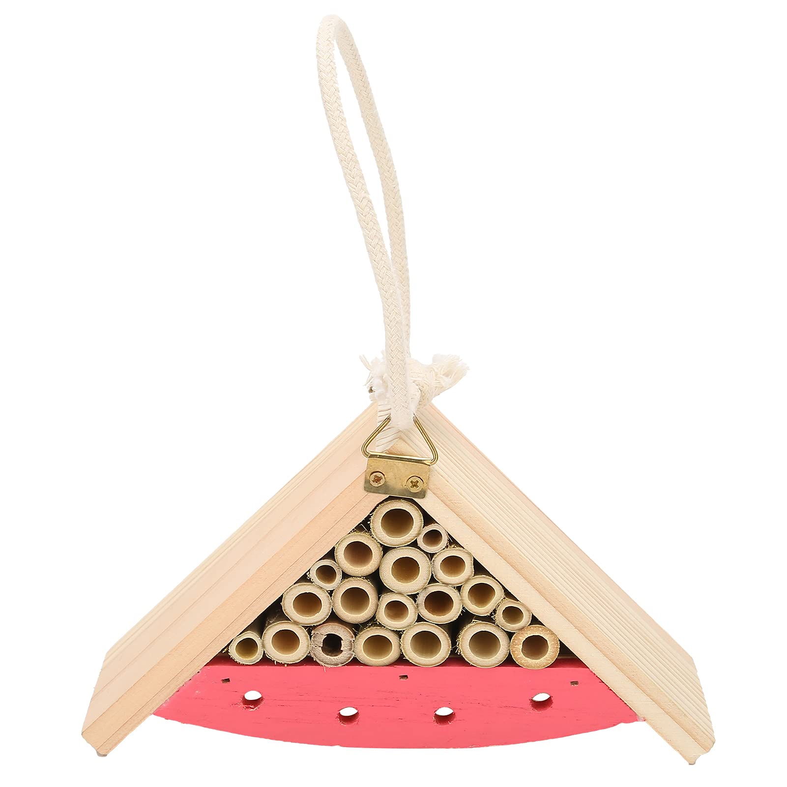 Natural Wooden Insect House - Handcrafted Bee Hotel for Garden, Backyard & Outdoor - Colorful Sturdy Shelter for Bees, Butterflies & Beneficial Insects - Perfect for Pollinator Conservation & Eco-Friendly Gardening