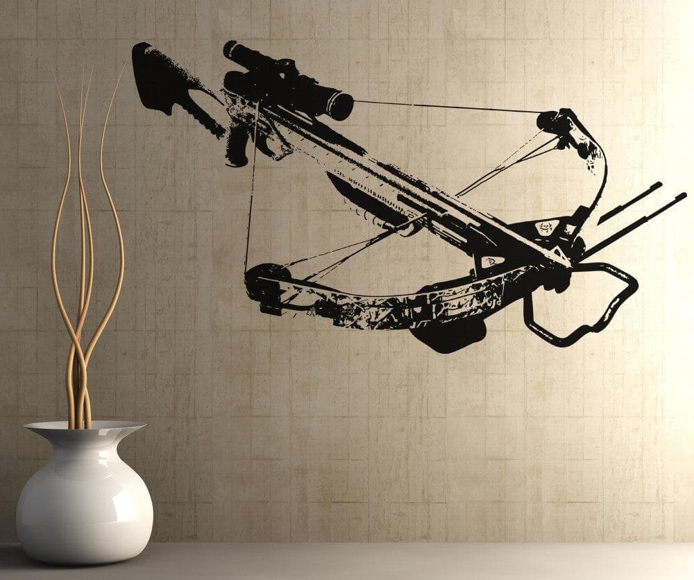 Premium Vinyl Wall Decal Sticker - Crossbow Design #OS_AA520 - Perfect for Home Decor, Bedroom, Living Room & Office Wall Art