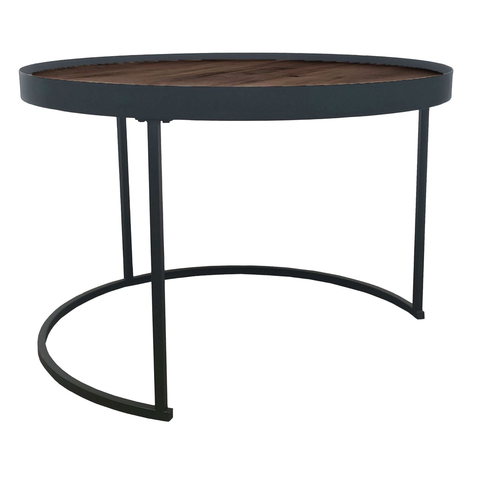 Modern Nested Coffee Table Set - Dark Walnut & English Oak Finish - Contemporary Living Room Furniture for Small Spaces - Perfect for Apartments, Condos and Cozy Homes