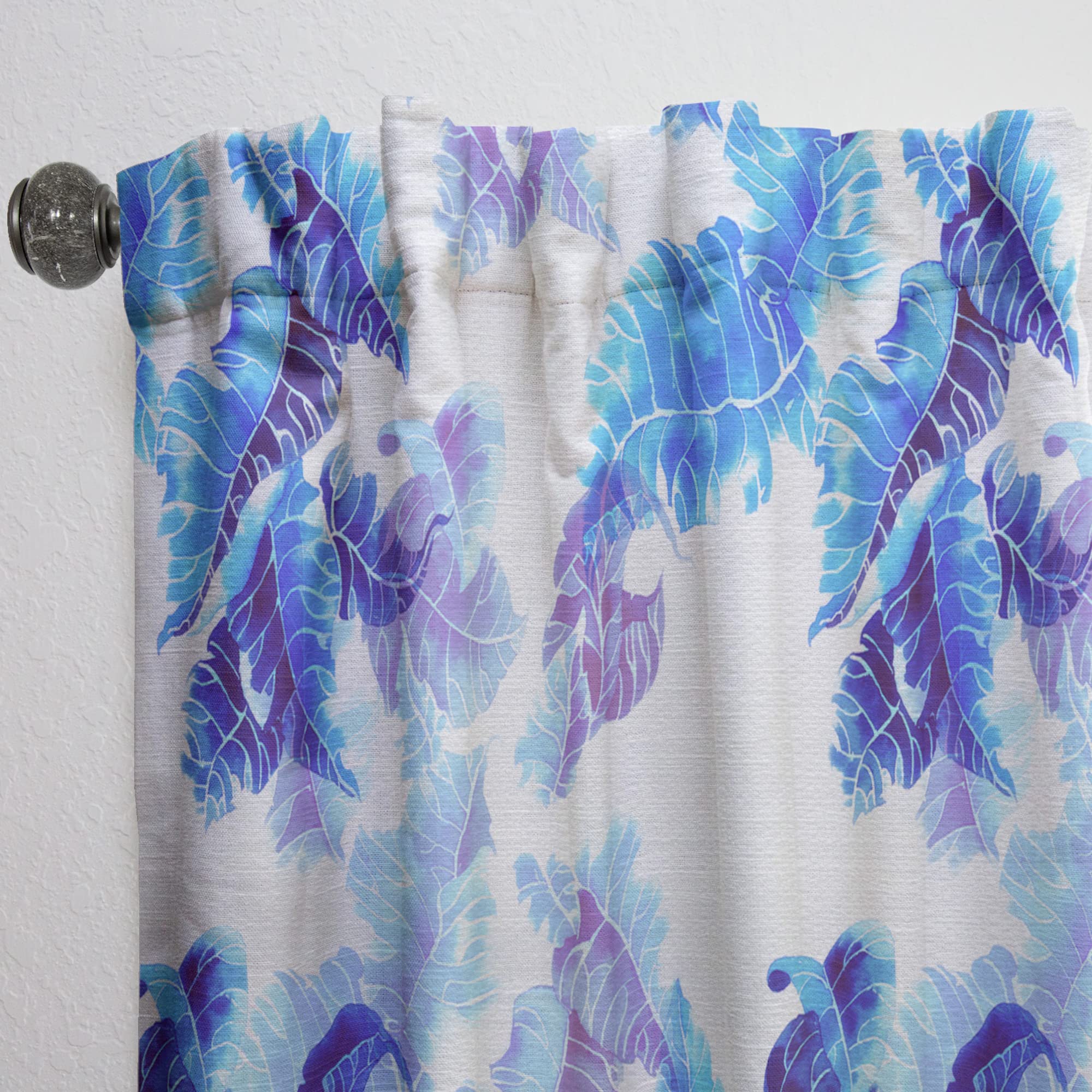 DesignQ Thermal Insulated Curtains - Abstract Leaves Pattern Single Panel (52x108) for Bedroom & Living Room - Energy Saving Blackout Drapes for Home Decor & Privacy