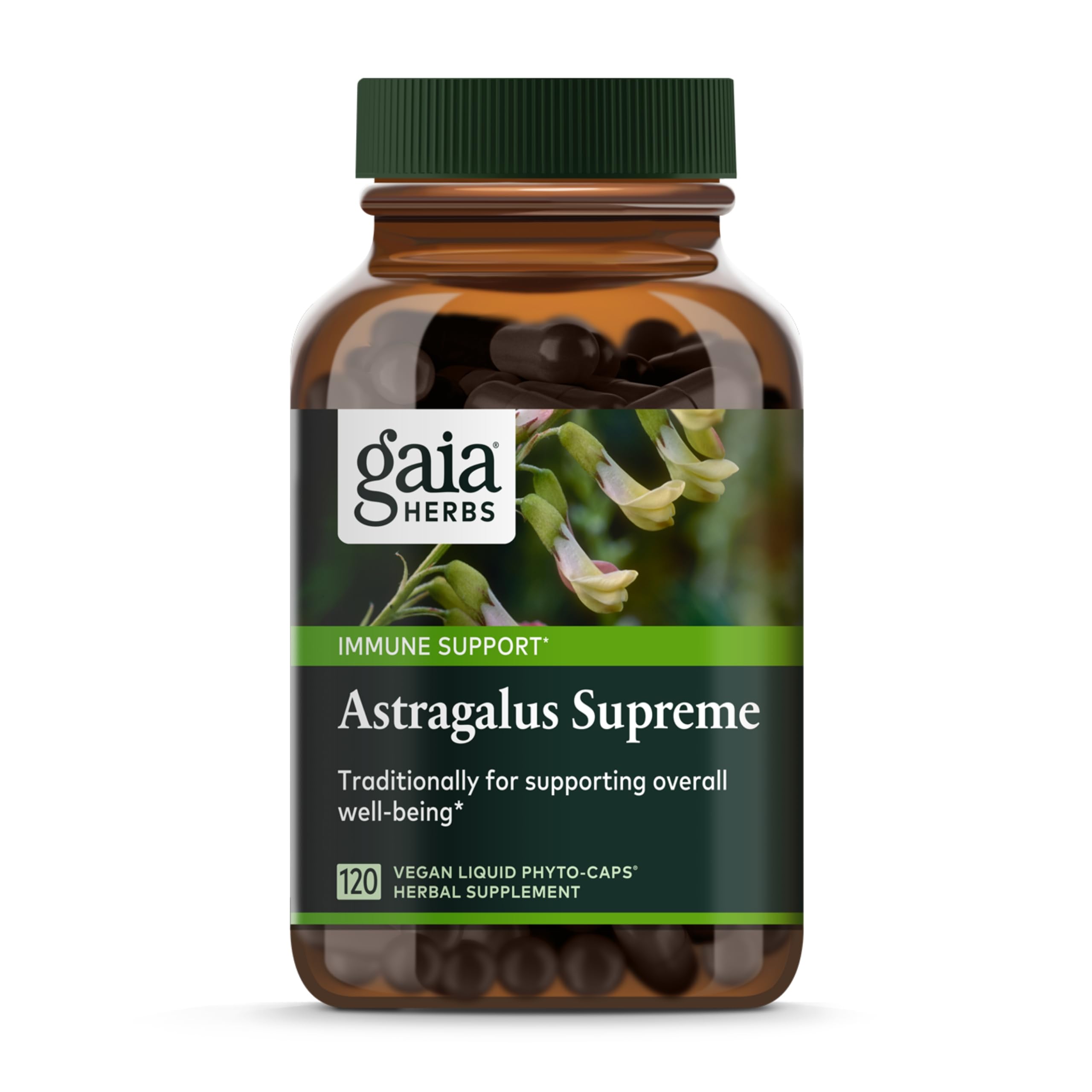 Gaia Herbs Astragalus Supreme - Immune & Antioxidant Support Supplement with Astragalus Root, Schisandra Berry & Ligustrum - 120 Vegan Liquid Phyto-Capsules (30-Day Supply) - Boost Immunity & Energy for Busy Professionals & Active Lifestyles