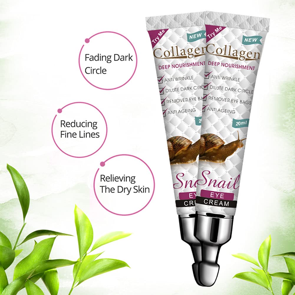 **Allbestaye Collagen Snail Eye Cream – Anti-Aging, Dark Circles & Fine Lines Treatment – Deep Moisturizing Eye Care for Puffiness & Wrinkles (20ml) – Perfect for Night Routine & Daily Skincare**