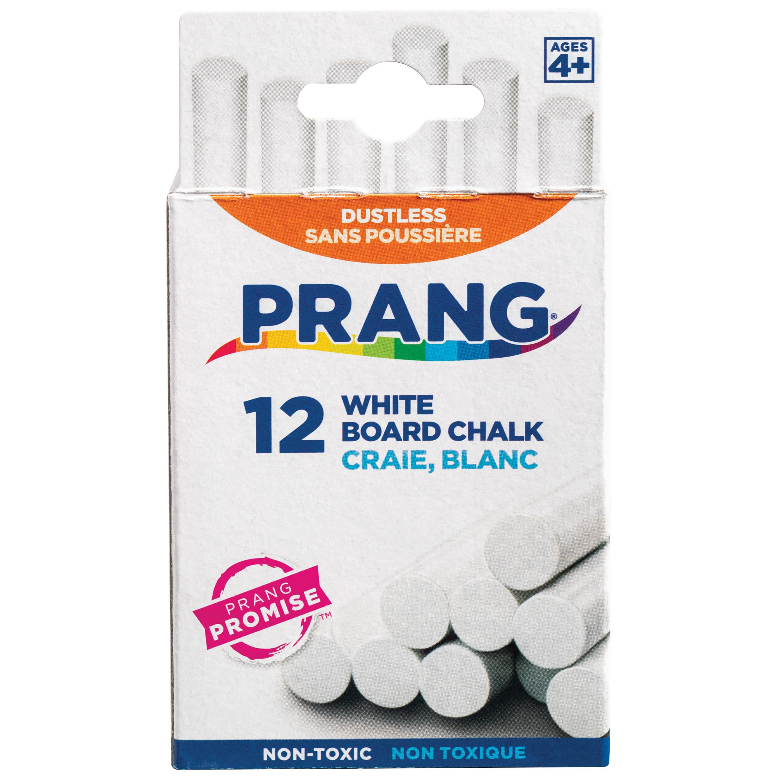 Prang® Hygieia® Dustless White Chalk - 12-Piece Box for Classrooms, Art Projects & Mess-Free Writing | Non-Toxic, Eco-Friendly School & Office Supplies