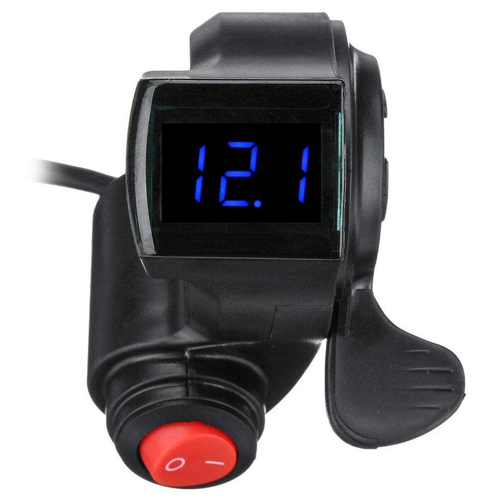 Electric Bike Thumb Throttle with LED Display - Speed Control & Power Switch for E-Bikes, Scooters, and Pocket Bikes - Perfect for Commuting, Off-Road Adventures, and Urban Transportation