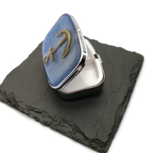 Anchor Pill Box - Nautical Themed Medication Holder for Travel & Daily Use | Blue Bronze Pirate Sailor Mint Case | Perfect Ship Holiday Gift Idea for Men & Women