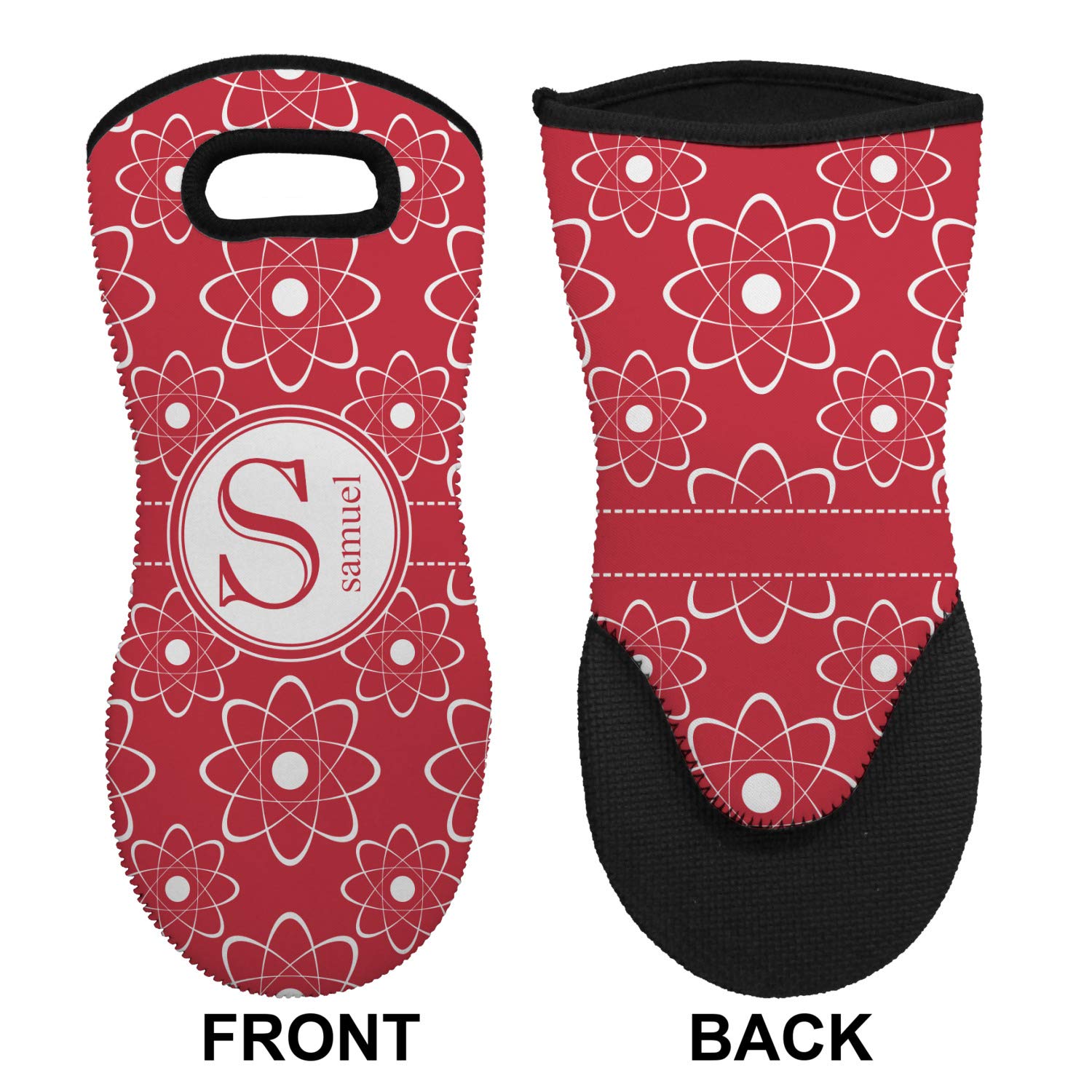 Custom Personalized Atomic Orbit Neoprene Oven Mitt with Name & Initial - Heat Resistant Kitchen Glove for Baking, Cooking & Grilling - Unique Gift for Chefs & Home Cooks