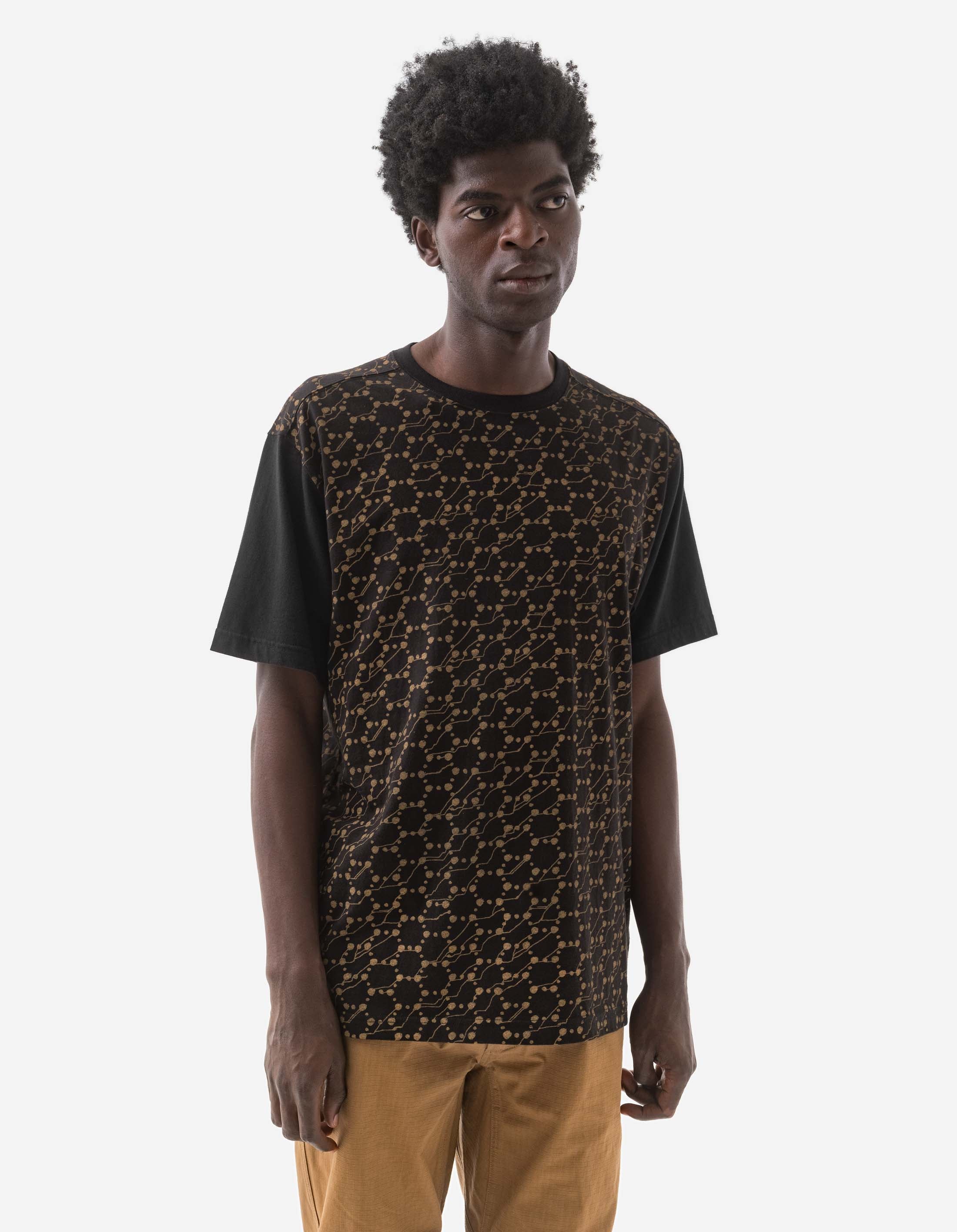1467 Honeycomb Snakeskin Print T-Shirt for Men - Black Cotton Short Sleeve Tee - Perfect for Casual Wear, Street Style & Everyday Outfits