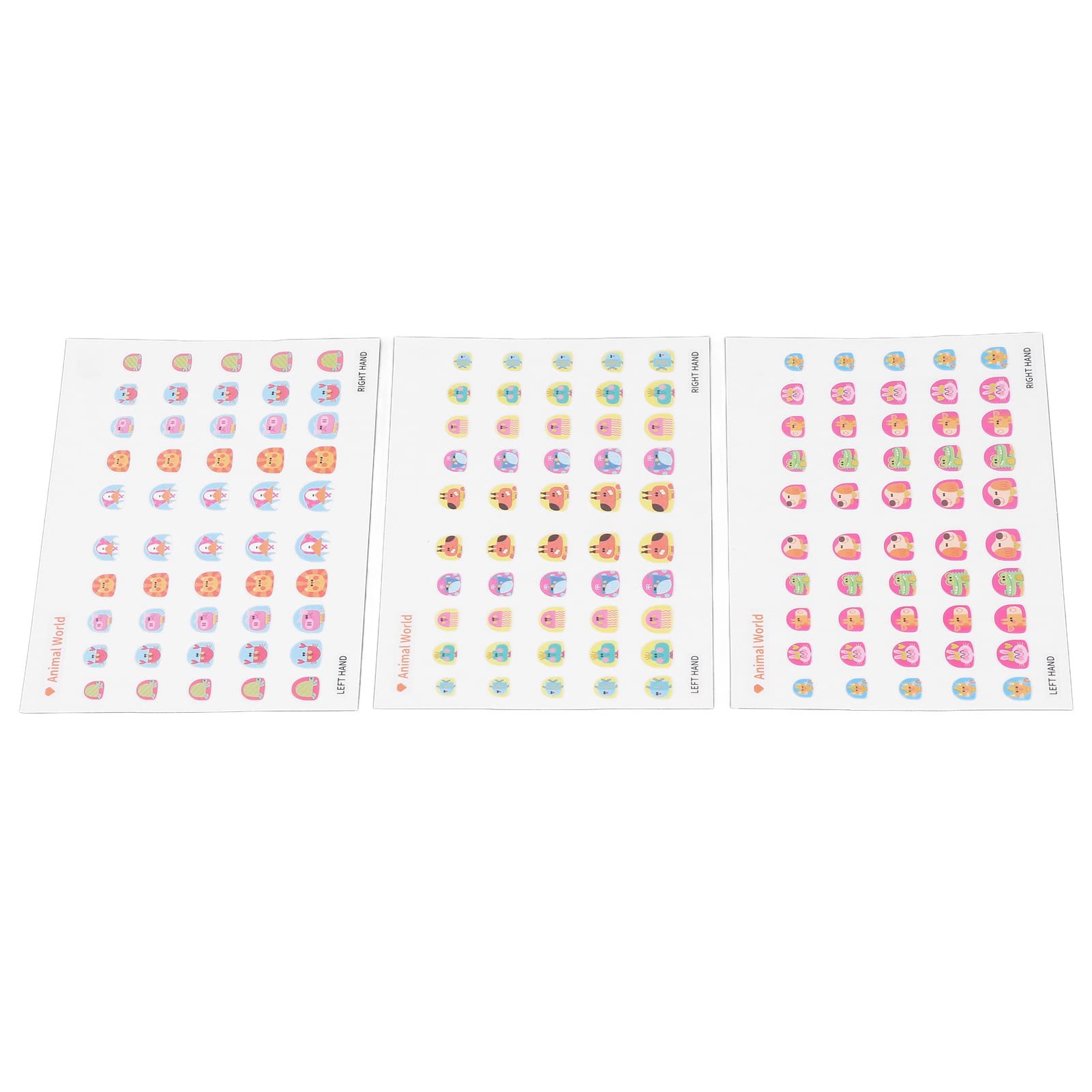 GLOGLOW Kids Nail Stickers for Girls - Waterproof, Sweatproof Animal Design Nail Art (3 Sheets, 5 Sizes) - Perfect for Birthday Parties, Playdates & DIY Nail Fun