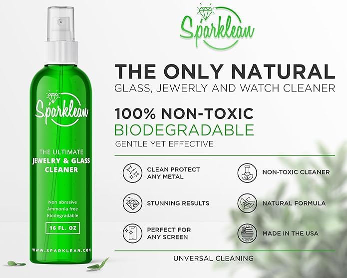 Premium Jewelry Cleaner Solution - Non-Toxic & Ammonia-Free Spray for Gold, Silver & Diamonds | Anti-Tarnish Jewelry Cleaning Spray | Perfect for Rings, Necklaces, Earrings & Watches | Safe for Daily Use & Travel