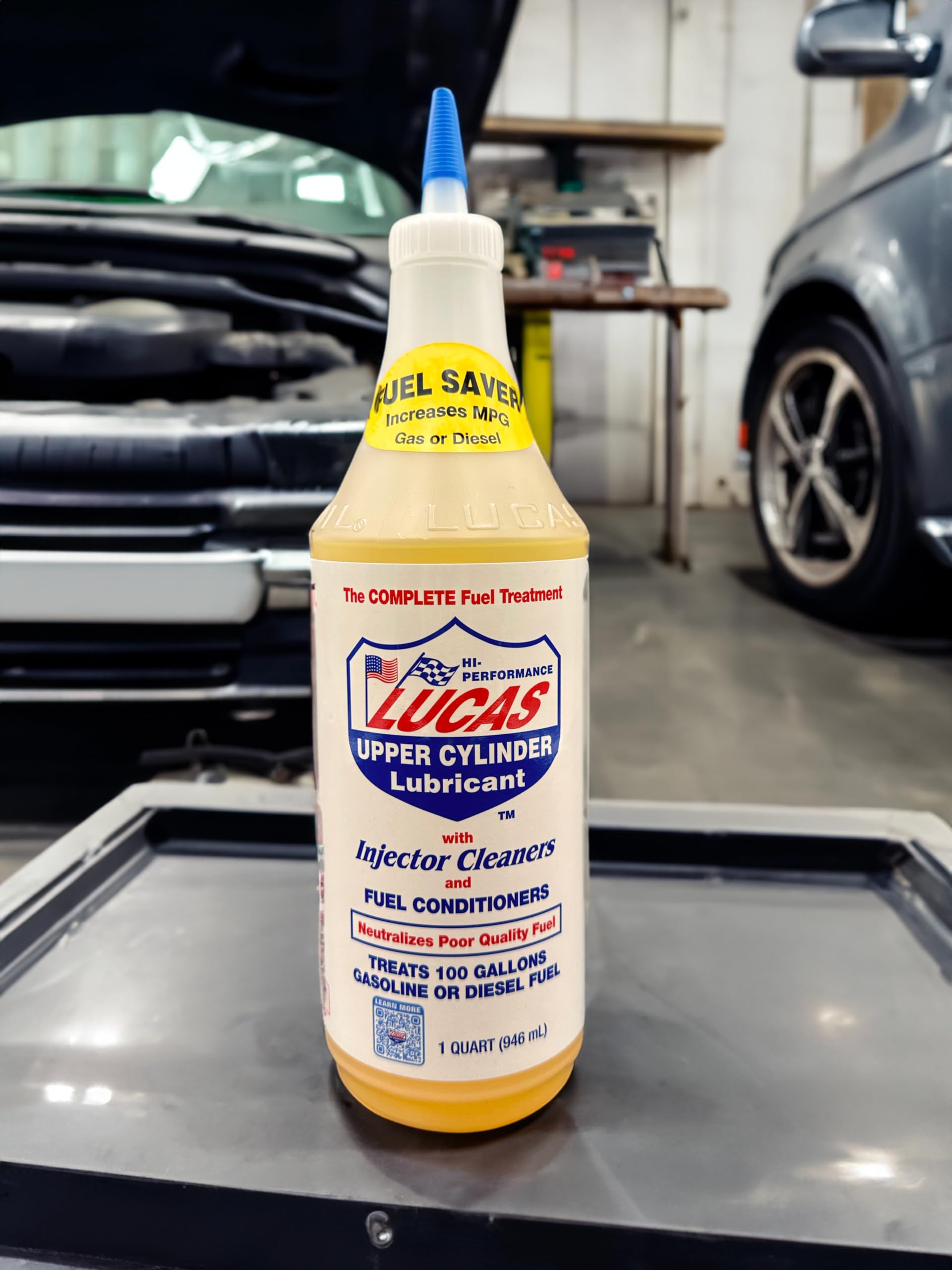Lucas Oil 10003 Fuel Treatment - 1 Quart Bottle | Gasoline & Diesel Additive | Improves MPG & Engine Performance | Ideal for Cars, Trucks & Heavy Equipment