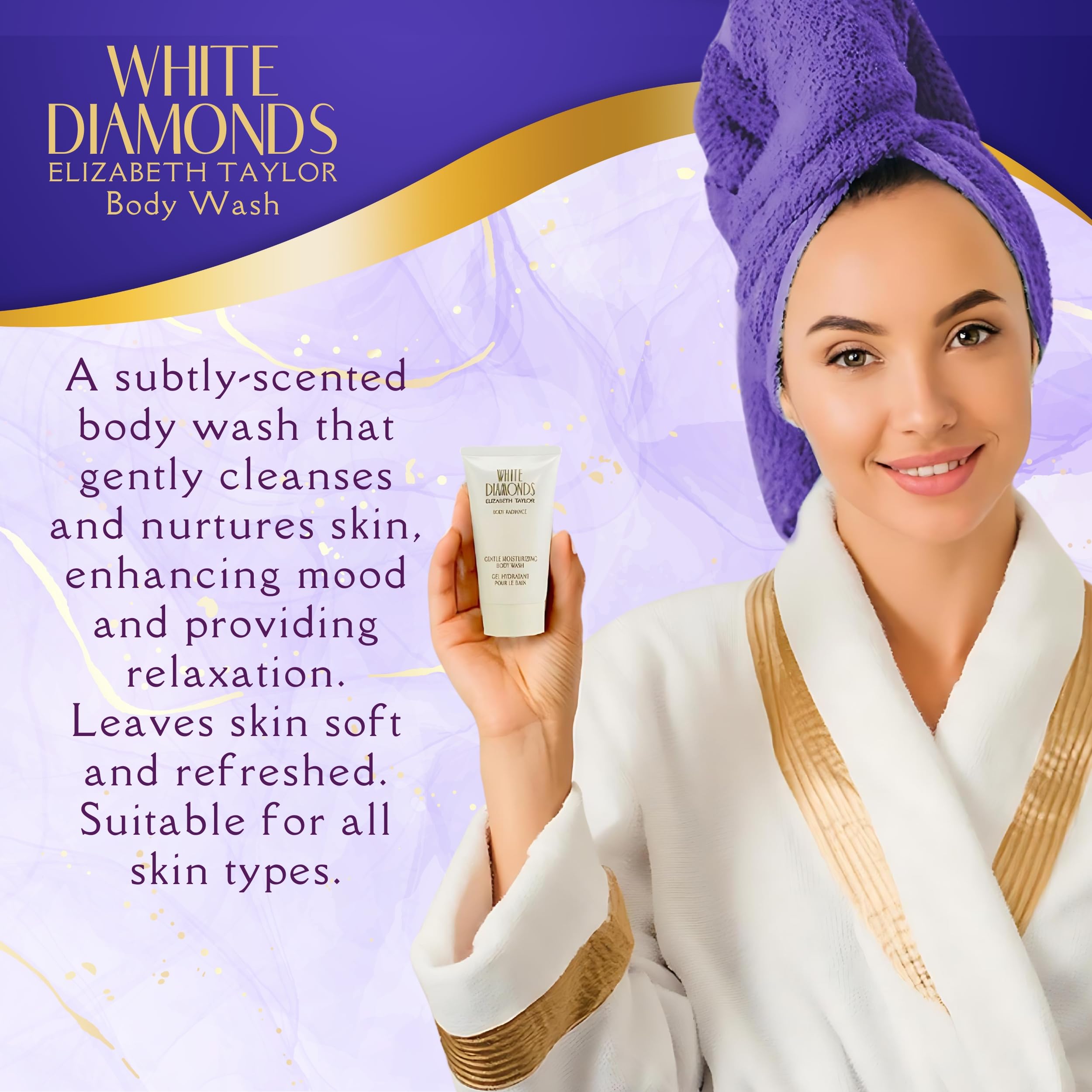 Elizabeth Taylor White Diamonds Perfume for Women - Eau de Toilette 4-Piece Gift Set (1.7 oz) | Floral Fragrance for Everyday Wear, Date Nights & Special Occasions