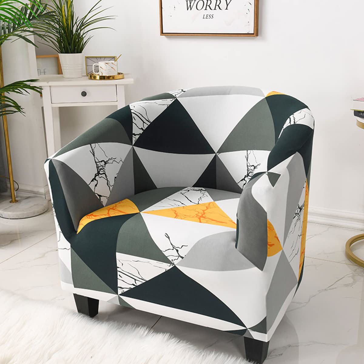 Stretch Jacquard Spandex Club Chair Slipcover - Armchair & Sofa Cover Furniture Protector for Living Room - Perfect for Home Decor, Pet Protection, and Daily Use