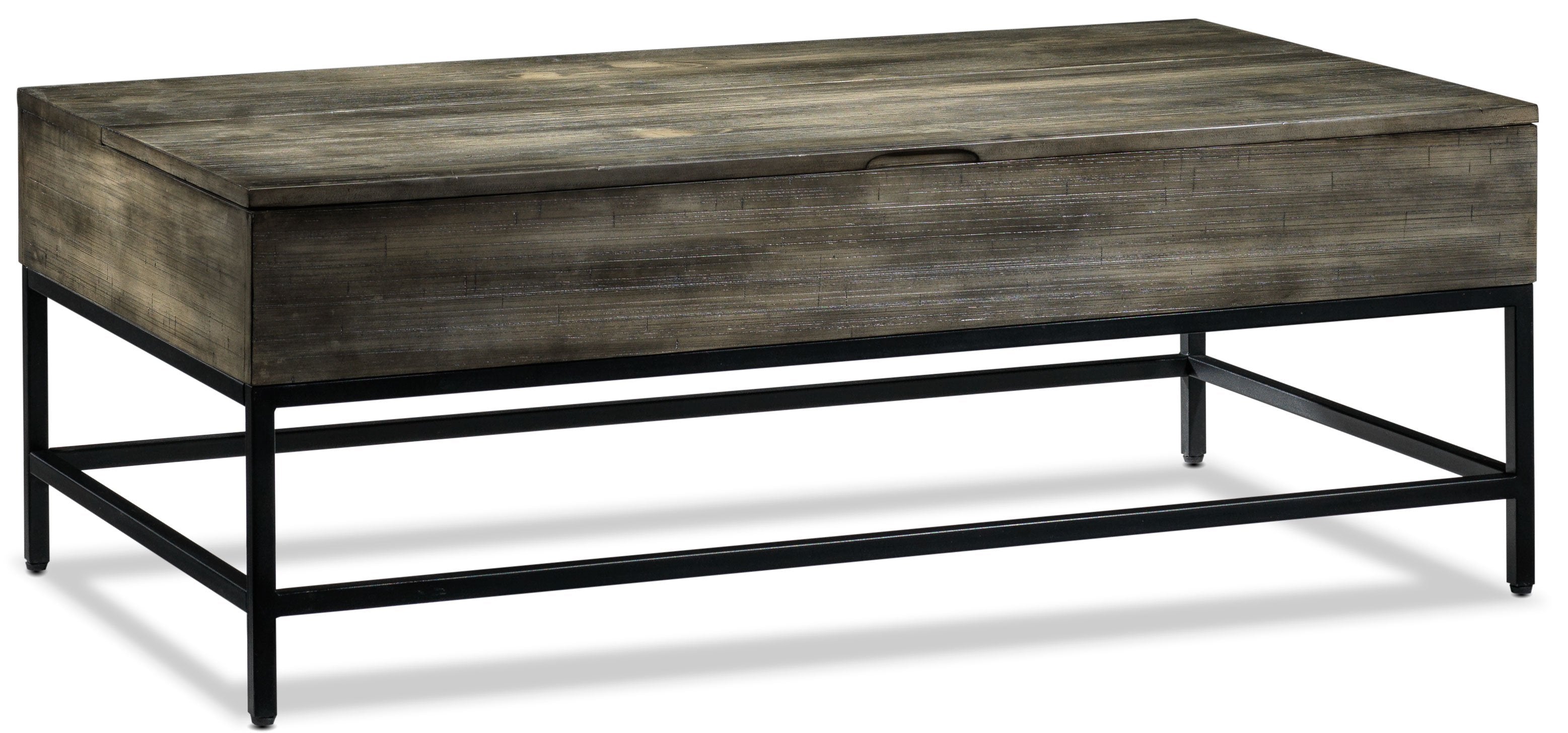 Asher 48 Inch Lift Top Coffee Table with Storage - Modern Grey Lift-Top Coffee Table for Living Room, Home Office, and Small Spaces