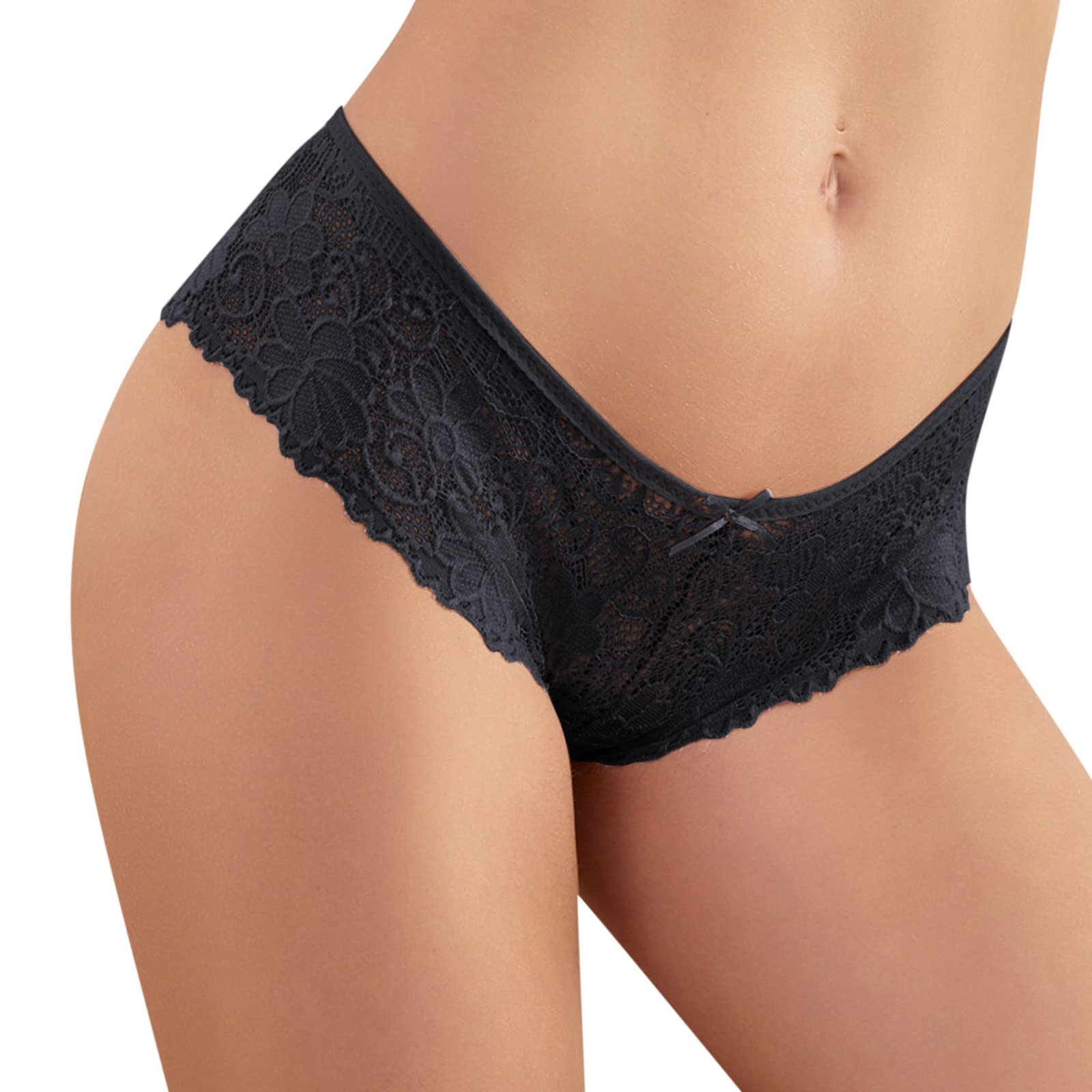 Sexy Women's Lace Thong Underwear - Breathable Cotton Bikini Panties with Hollow Design & Seamless Comfort | Perfect for Daily Wear, Date Nights & Intimate Moments