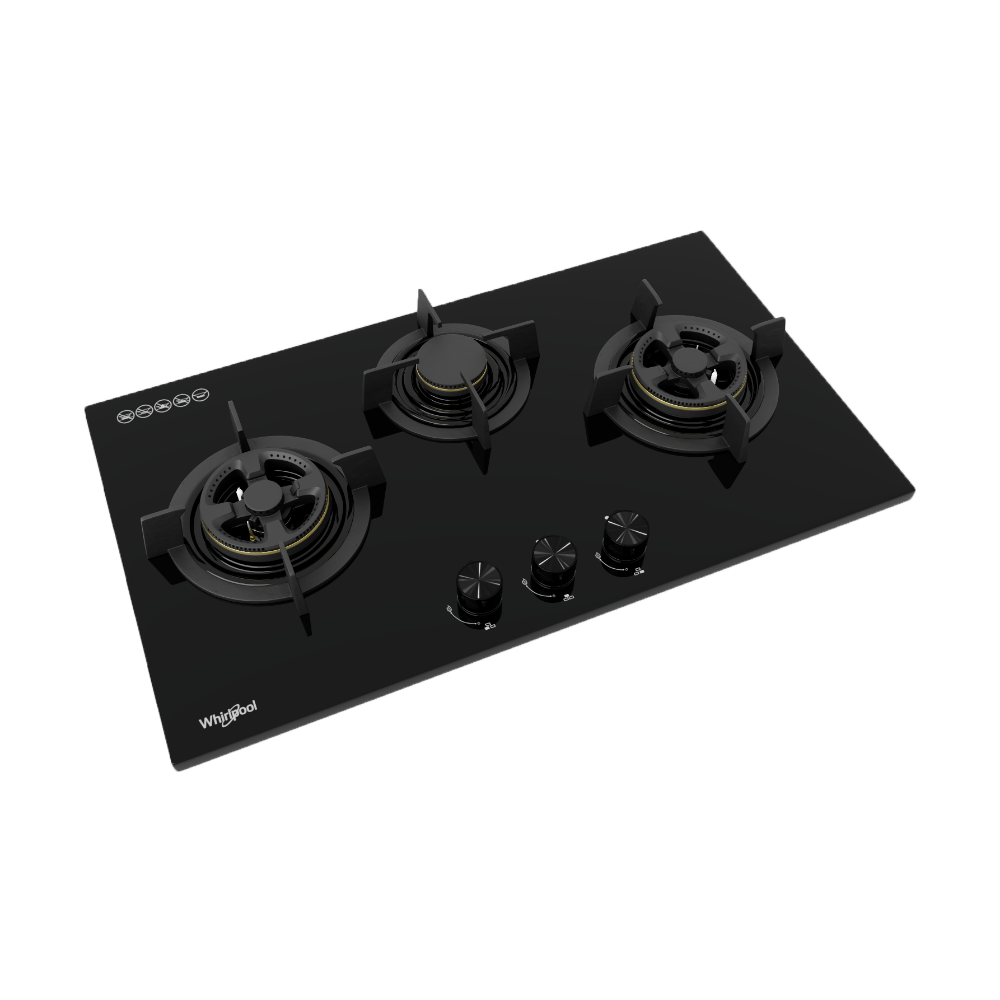 GWG8830TS/LS 88cm 3 Burners Gas Stove Cooktop - High Efficiency Kitchen Appliance for Home Cooking & Baking