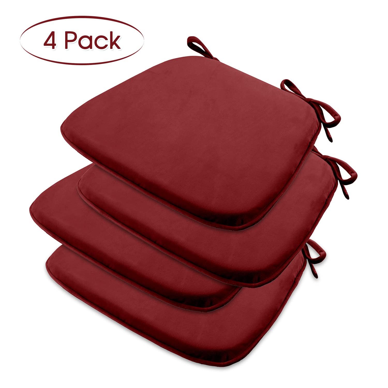 Premium U-Shaped Memory Foam Kitchen Chair Cushions Set of 4 - 17