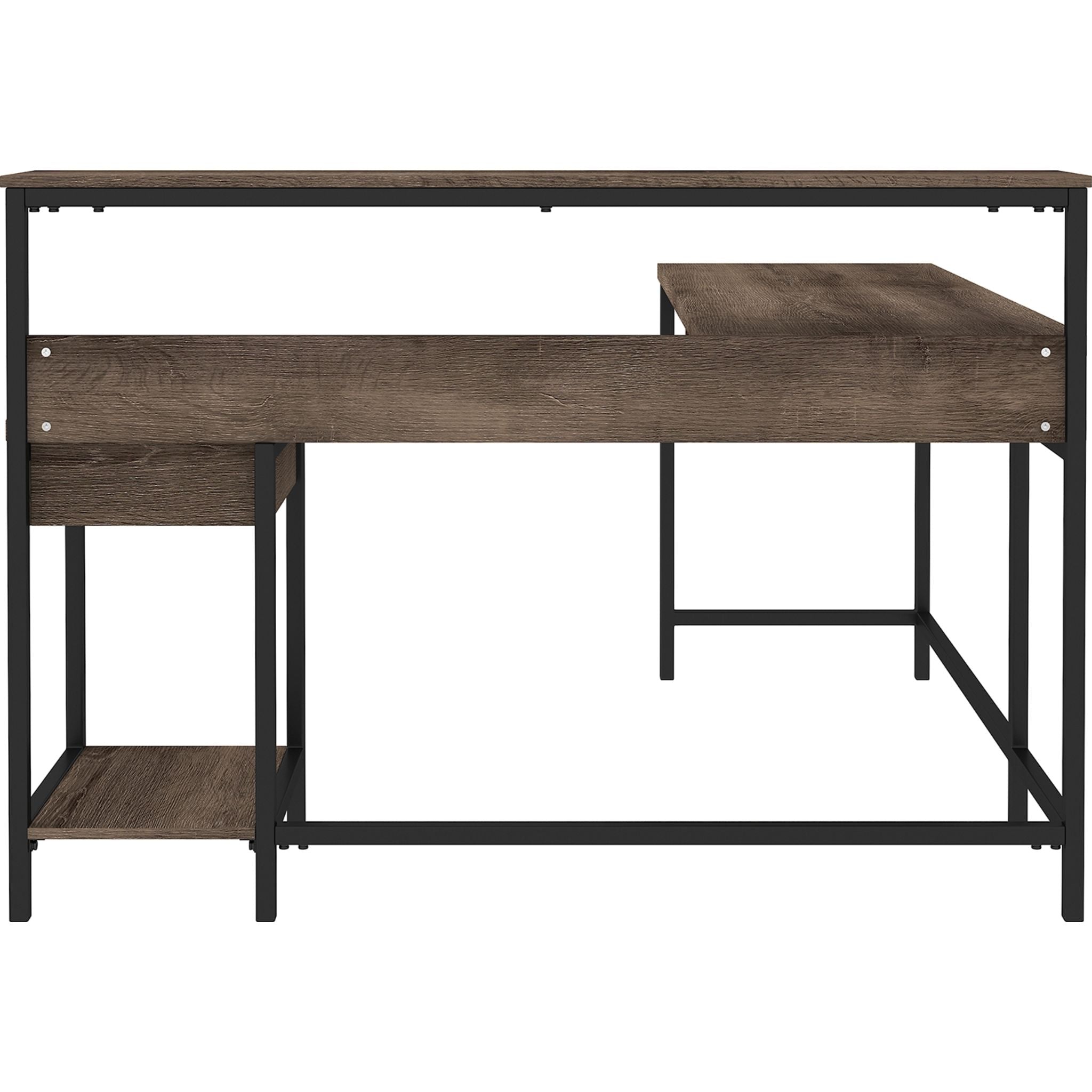 Arlenbry L-Shaped Desk with Storage, Gray Home Office Desk - Perfect for Small Spaces, Gaming & Workstation Setup