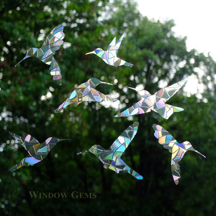 Colorful Hummingbird Window Stickers - Set of 7 Decorative Sun Catchers for Home & Office Decor - Perfect for Windows, Glass Doors & Nursery Rooms