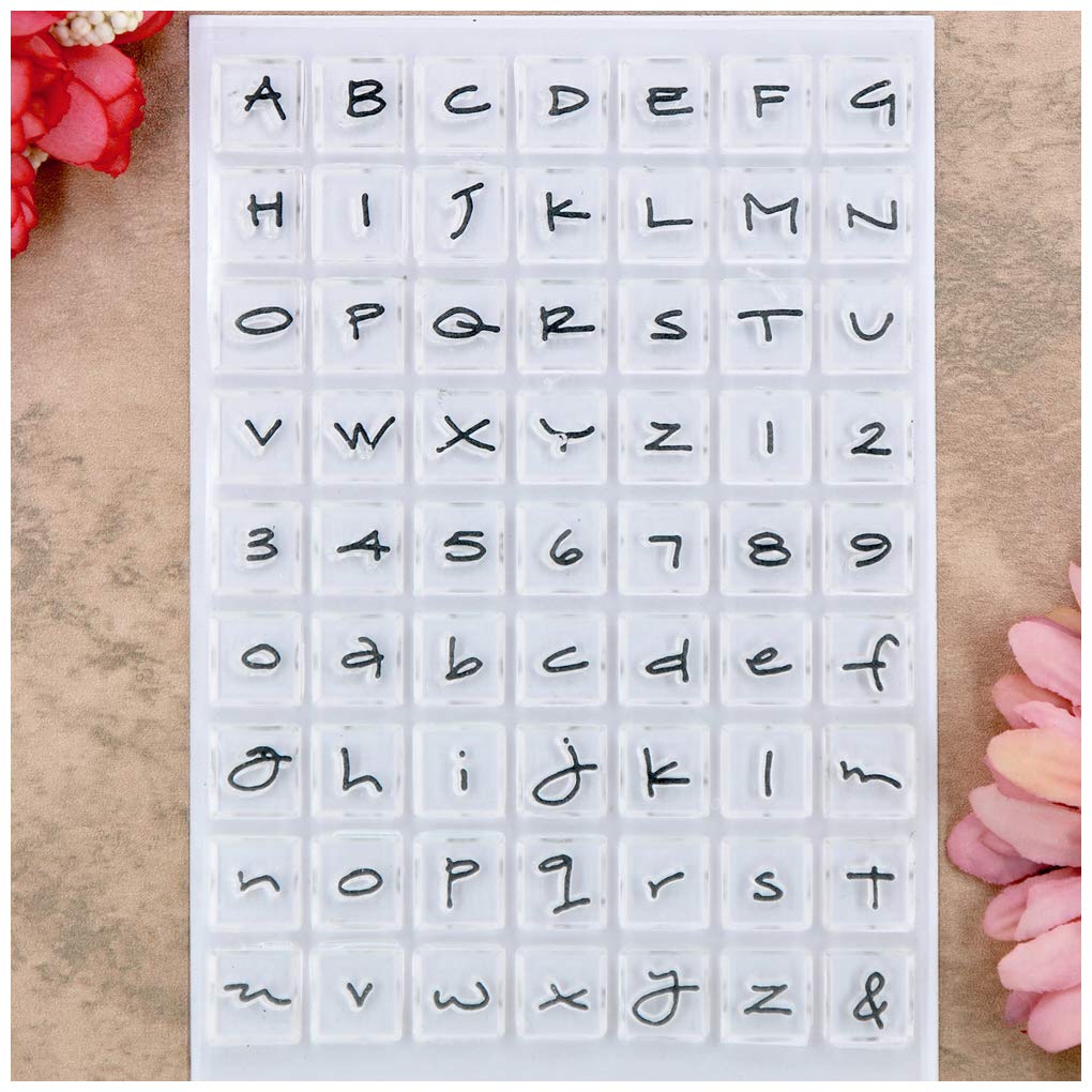 Kwan Crafts Capital Lower Case English Alphabet & Numbers Clear Stamps Set - Perfect for Card Making, DIY Scrapbooking, Journaling, Gift Wrapping & Home Decor