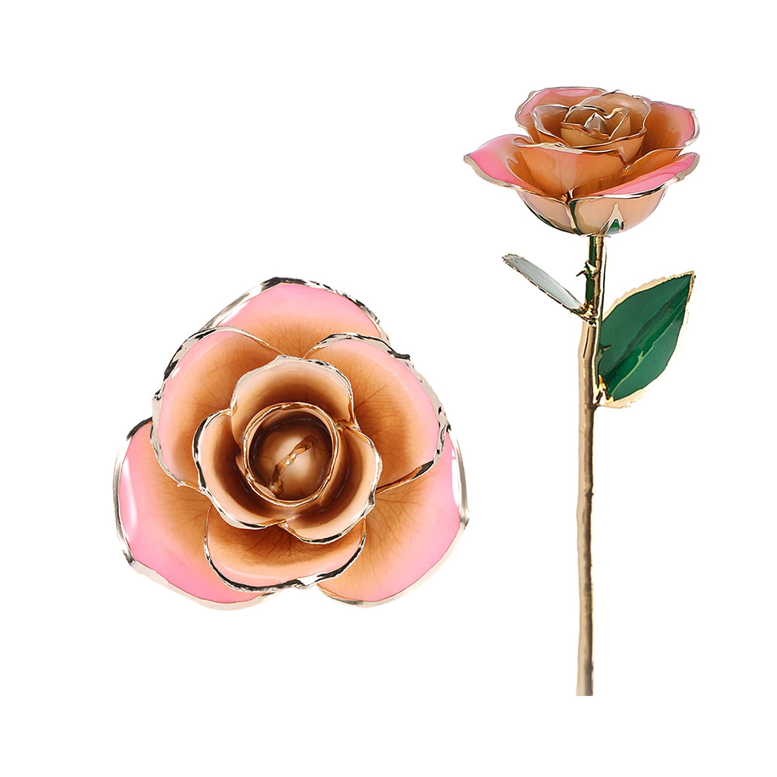 Forever Rose - Real 24K Gold Plated Rose in Glass Dome with Stand, Romantic Gift for Wife, Girlfriend, Spouse | Anniversary, Valentine's Day, Wedding Gift Idea