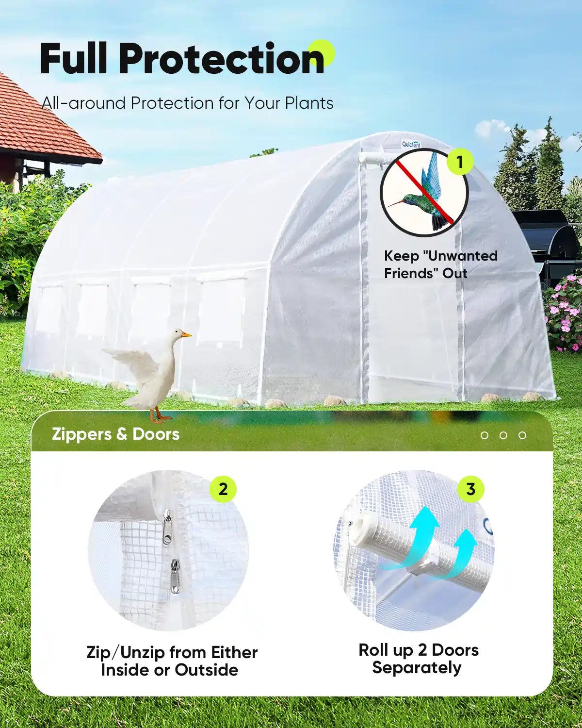 20' x 10' x 6.6' Large Walk-in Greenhouse for Outdoor Gardening - Perfect for Growing Vegetables, Flowers & Plants Year-Round