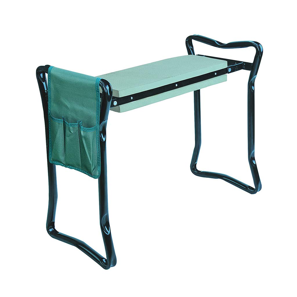 Foldable Garden Kneeler Seat with Tool Bags - EVA Foam Cushion, Portable Gardening Bench for Indoor/Outdoor Use (23.4×10.5×19.1 inch, 250lb Capacity, Green) - Perfect for Planting, Weeding & Outdoor Activities