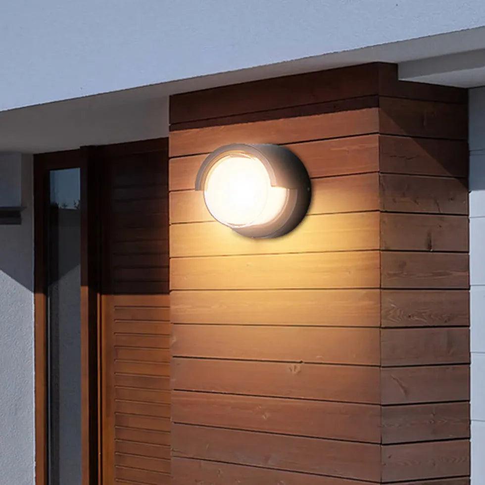 Minimalist Black LED Outdoor Wall Lights - Modern Geometric Design for Porch, Garden, and Patio Lighting