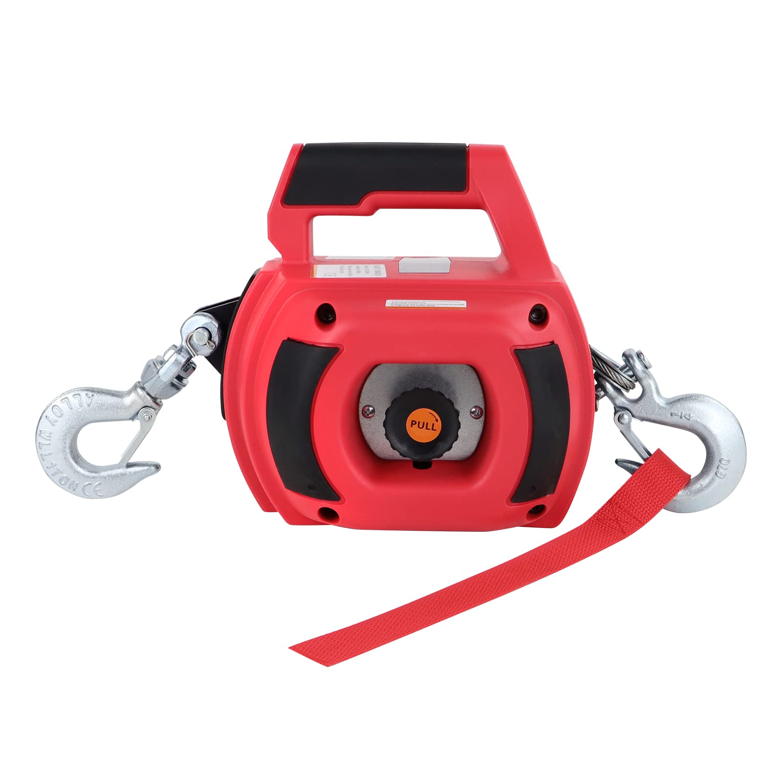 750 LB Capacity Portable Drill Winch - 360° Rotating Hook with 40ft Alloy Wire Rope - Handheld Winch for Lifting, Dragging, Log Handling & Wire Fence Installation - Perfect for Construction, Farm Work & Outdoor Projects
