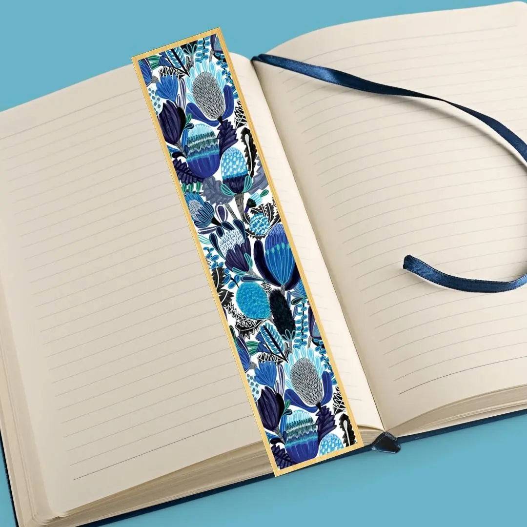 Blue Bush Banksias Australian Wooden Bookmark - Handcrafted Nature-Inspired Bookmark for Book Lovers - Perfect Gift for Readers, Bookworms & Nature Enthusiasts - Ideal for Reading, Gifting & Collecting