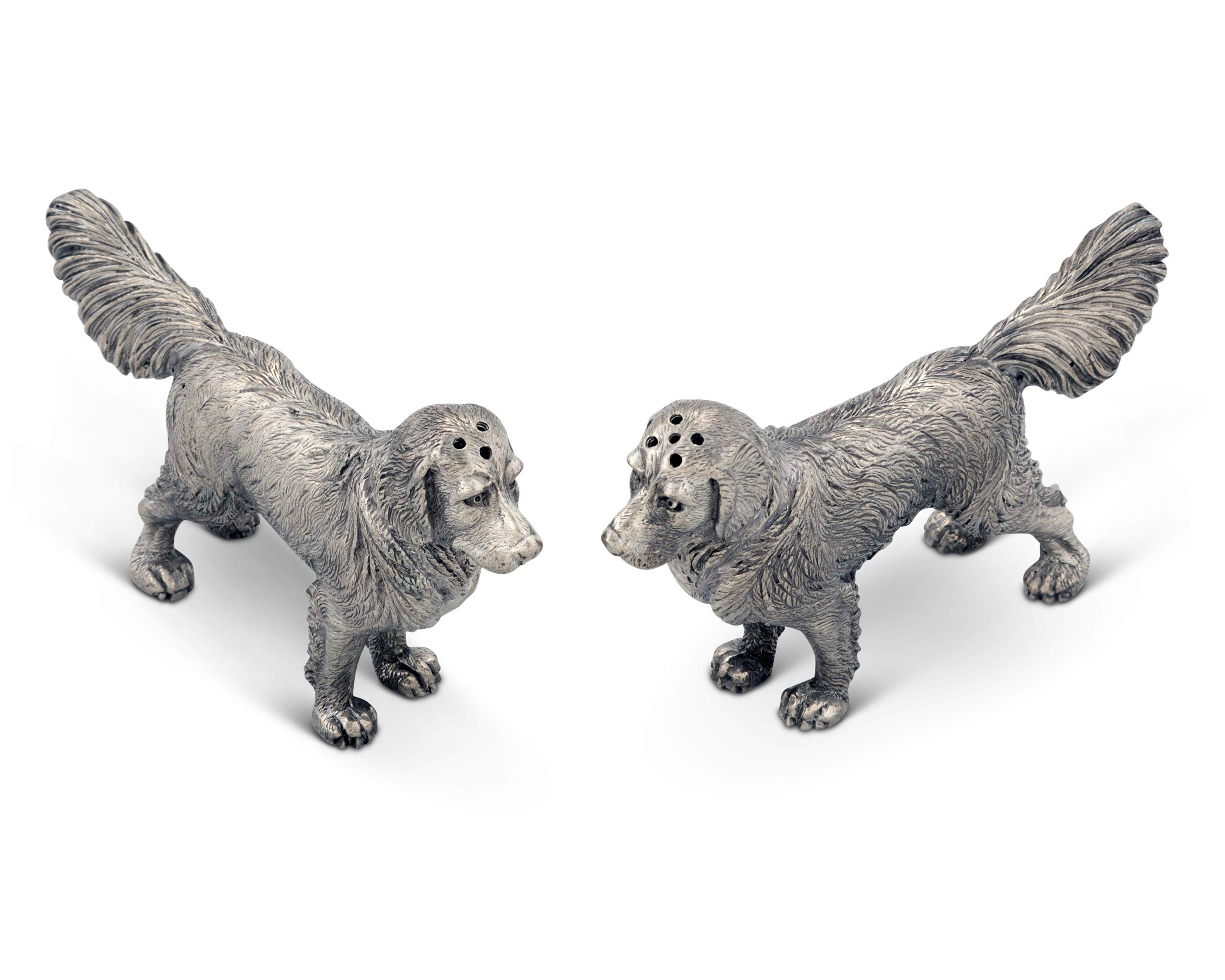 Vagabond House Pewter Retriever Dog Salt and Pepper Shakers Set - 5
