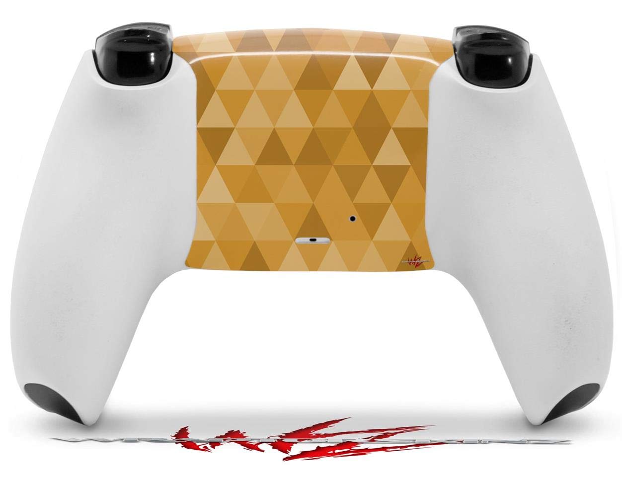 PS5 DualSense Controller Skin Wrap - Triangle Mosaic Orange for Gaming Protection